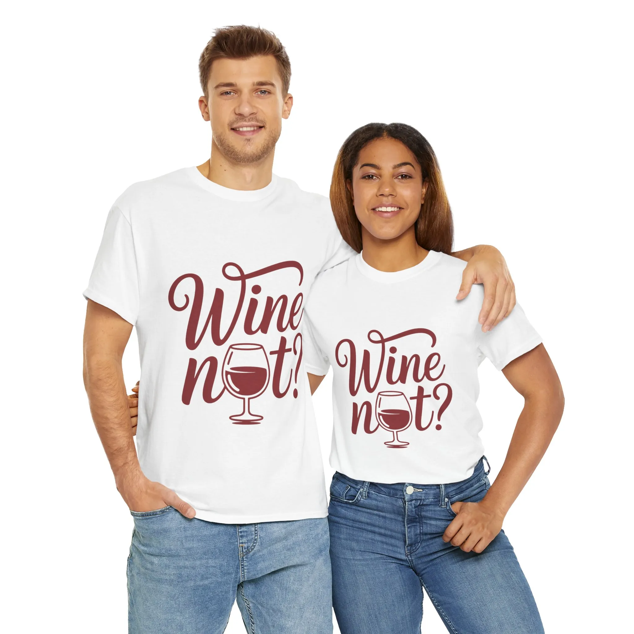 Funny Wine Lover Shirt, Wine Not Graphic Tee, Unisex Heavy Cotton T-Shirt, Pun Shirt for Wine Drinkers & Party Vibes, Gift for Wine-tasting