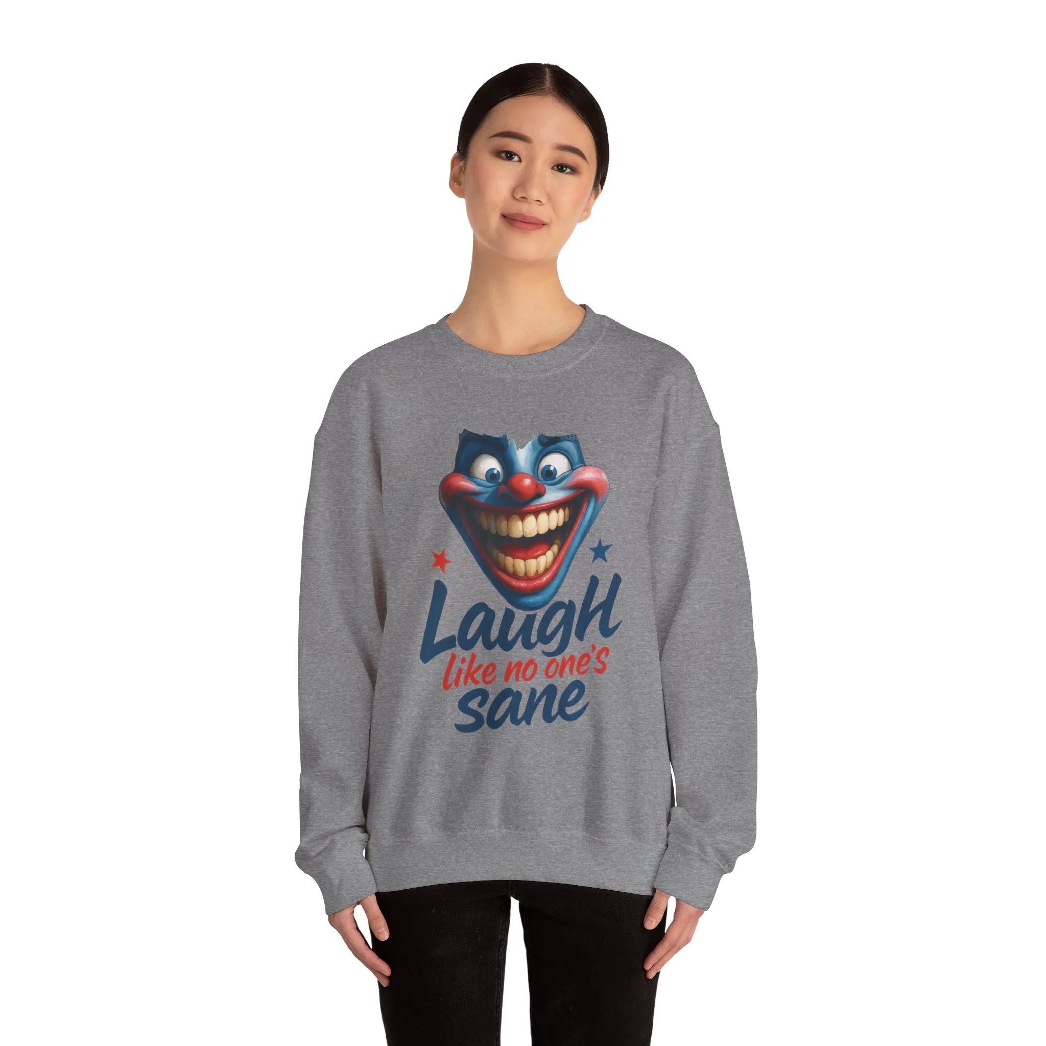 Funny Sweatshirt with 'Laugh Like No One's Sane' Design, Unisex Crewneck, Cozy Gift for Friends, Humor Apparel, Comfy Casual Wear - Image 16