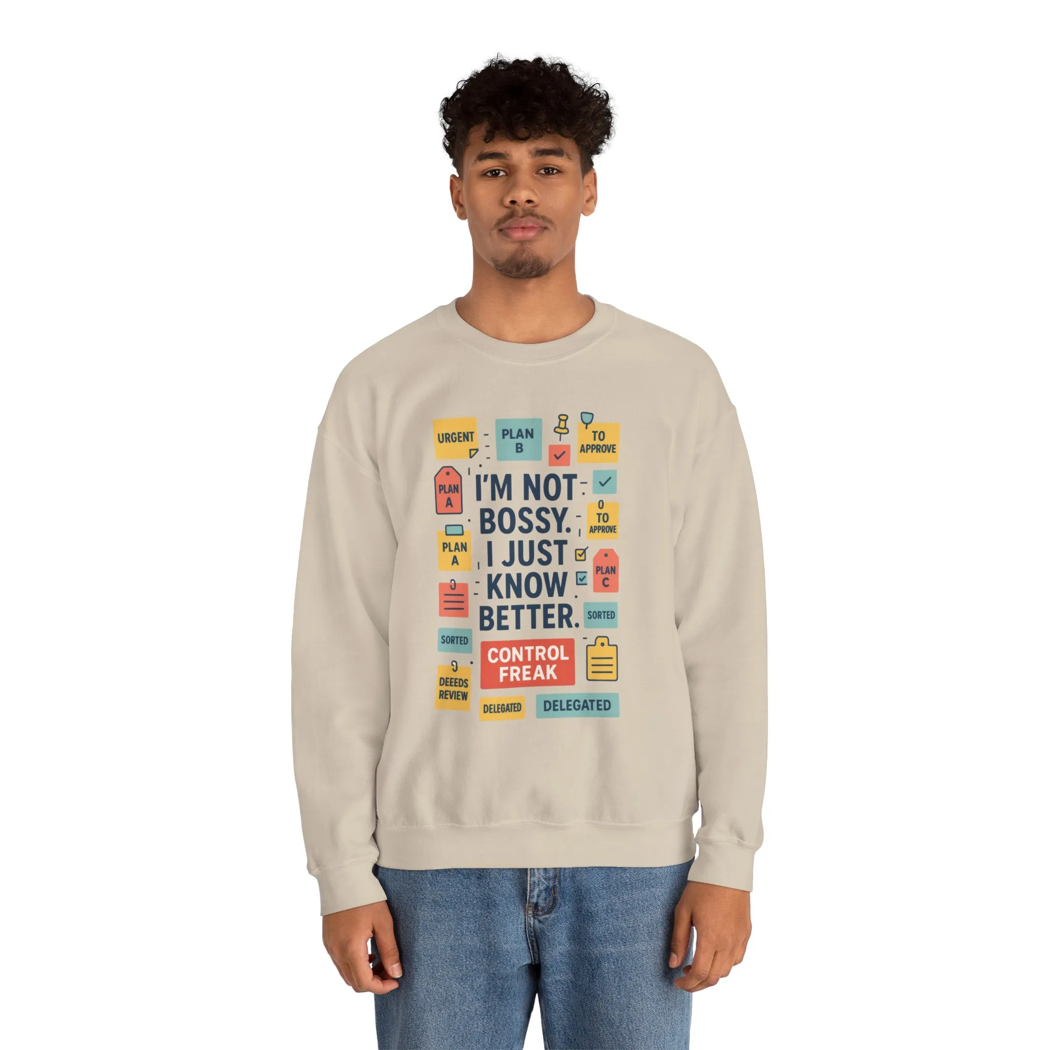 Funny Mens Control Freak Sweatshirt, Sarcastic Crewneck Gift for Him, Perfect Gift for Bossy Friends - Image 12