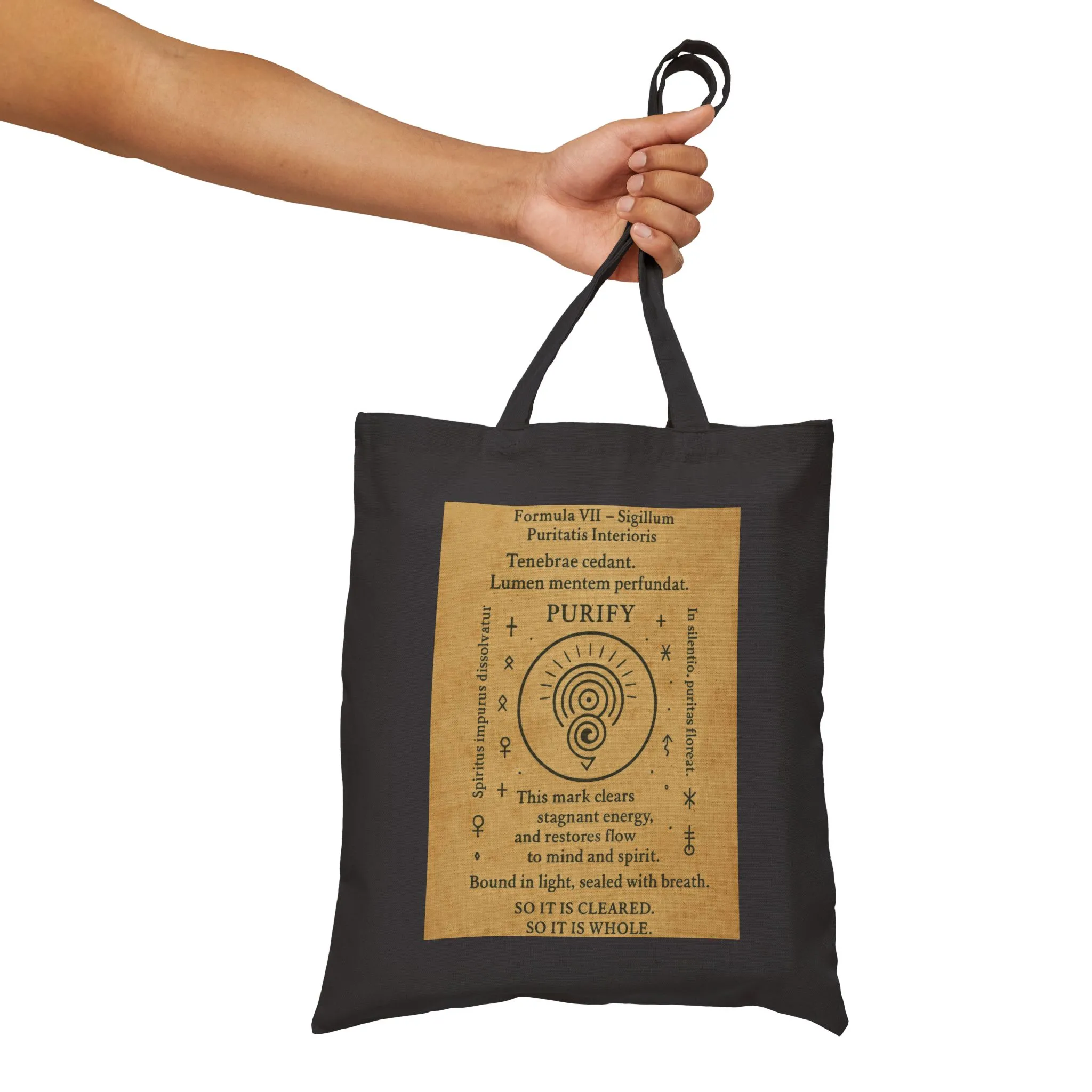 Sigil of Inner Purity Tote Bag, Energy Cleansing Symbol, Mystic Spiral Bag, Witchy Mind Spirit Alignment Charm, Spiritual Purification Tote - Image 11
