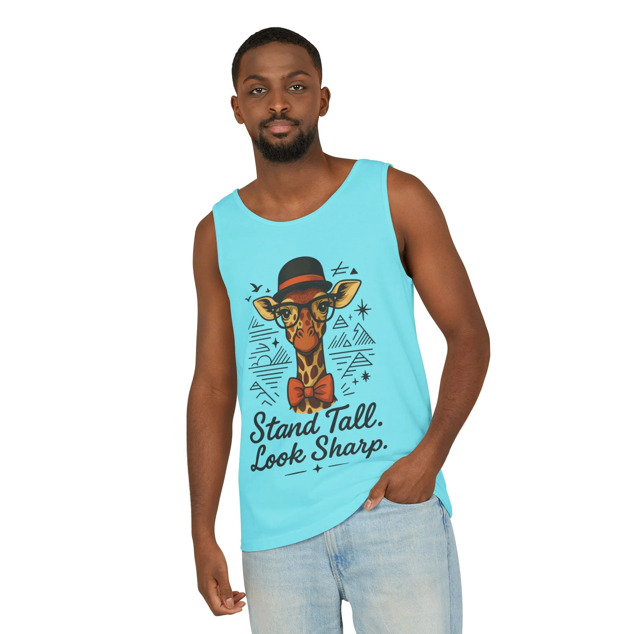 Giraffe Inspirational Tank Top, Stand Tall Look Sharp Shirt, Unisex Summer Apparel, Cute Animal Gift, Zoo Lover's Fashion - Image 40