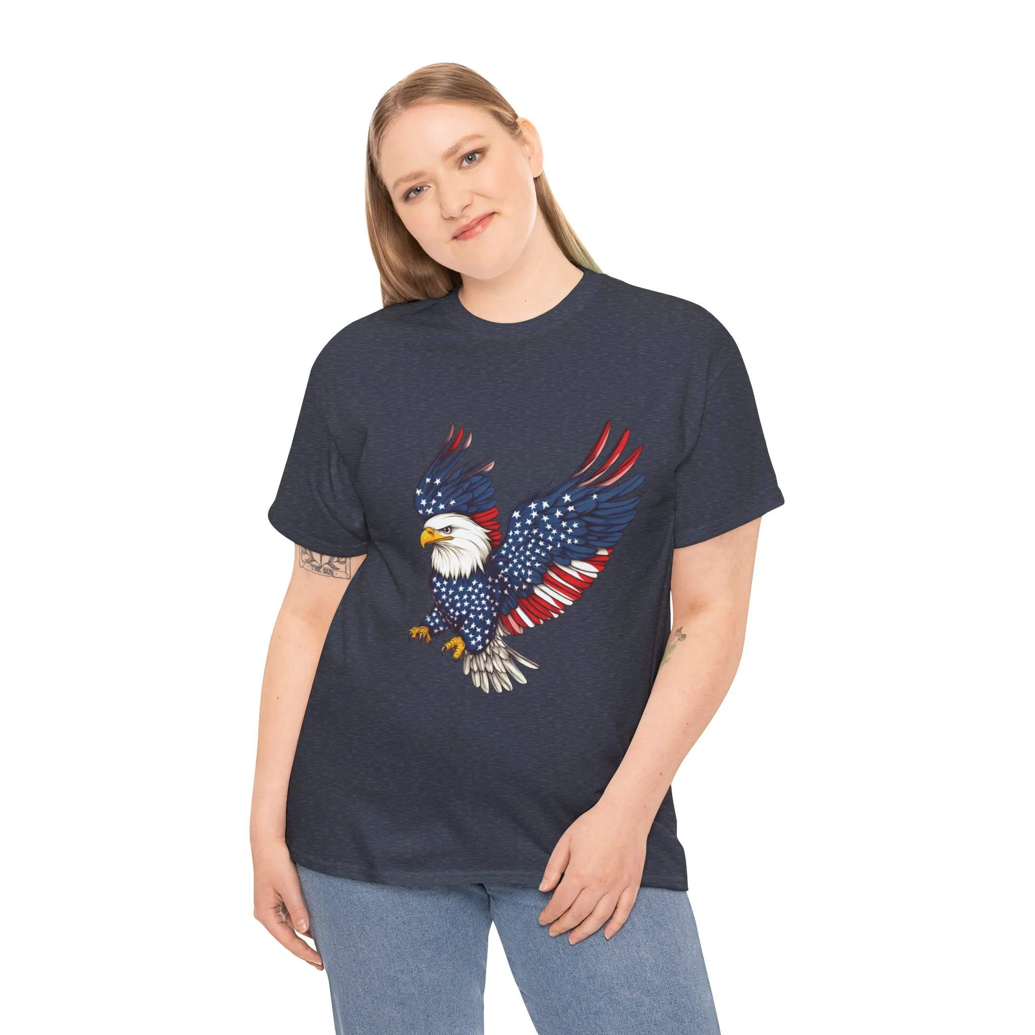 Patriotic Eagle Tee, Unisex Heavy Cotton T-Shirt for Independence Day, Memorial Day, Veterans Day, Gift for Nature Lovers, Casual Wear - Image 28