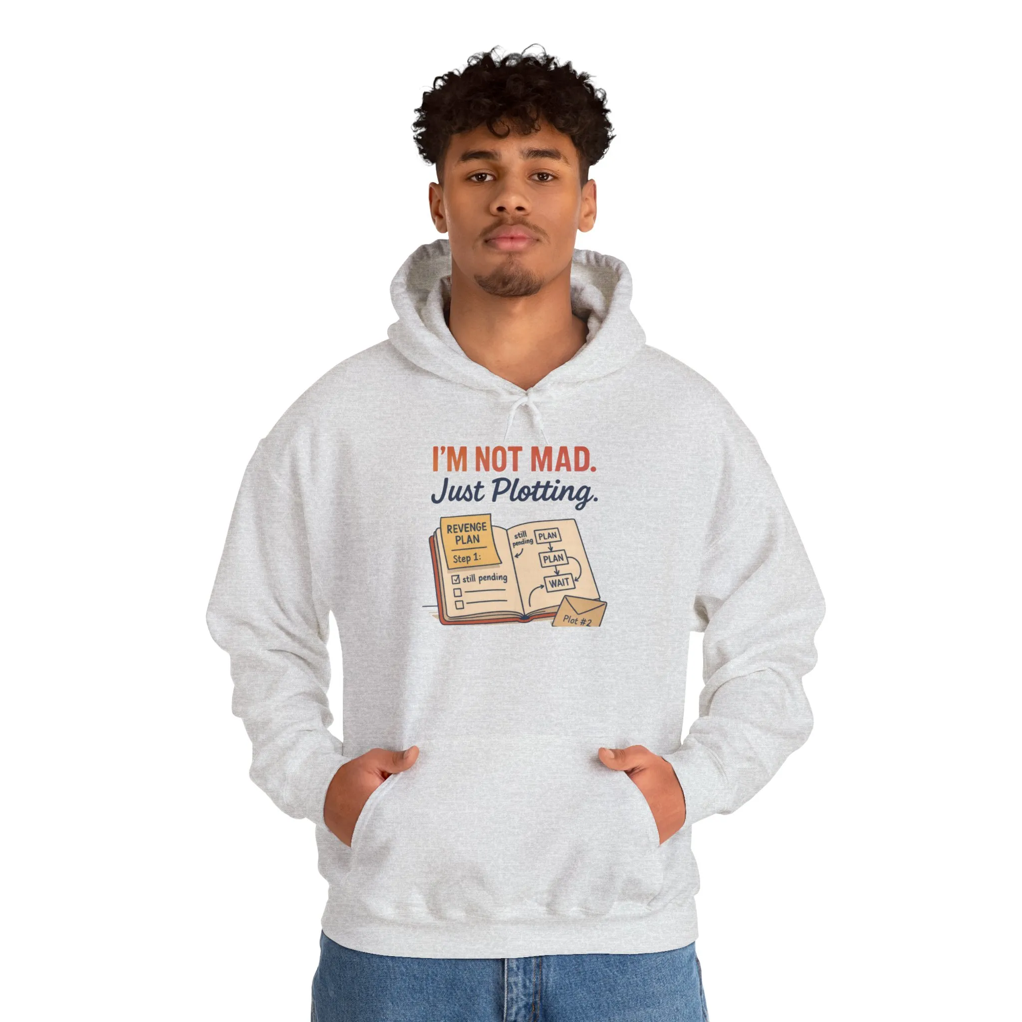 Funny Revenge Hoodie for Men, I'm Not Mad Just Plotting, Passive Aggressive Humor Sweatshirt, Funny Planning Hoodie - Image 5