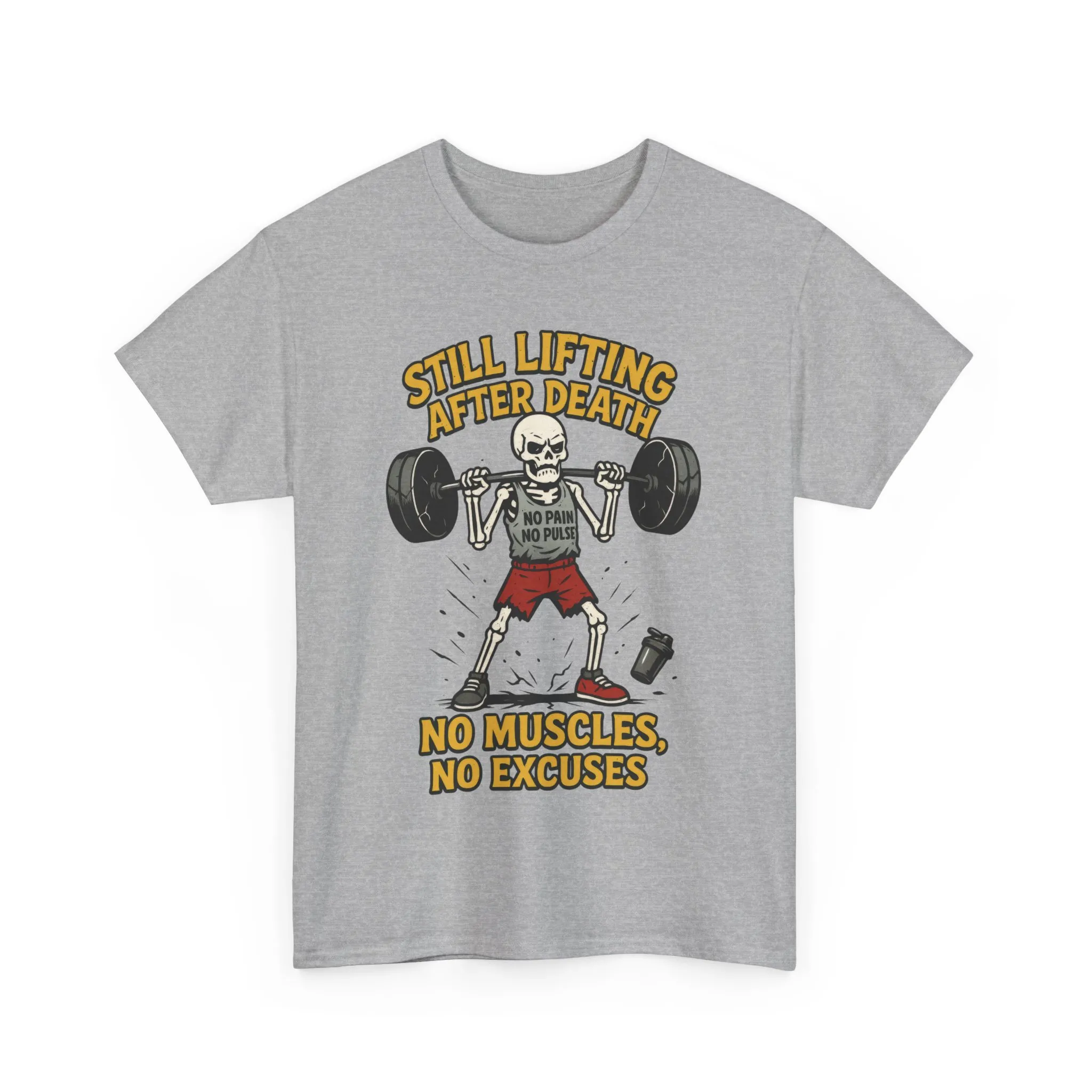 Funny Skeleton Gym T-Shirt, Still Lifting After Death, Funny Workout Shirt for Men, Fitness Gift, Halloween Apparel, Unisex Cotton Tee - Image 7