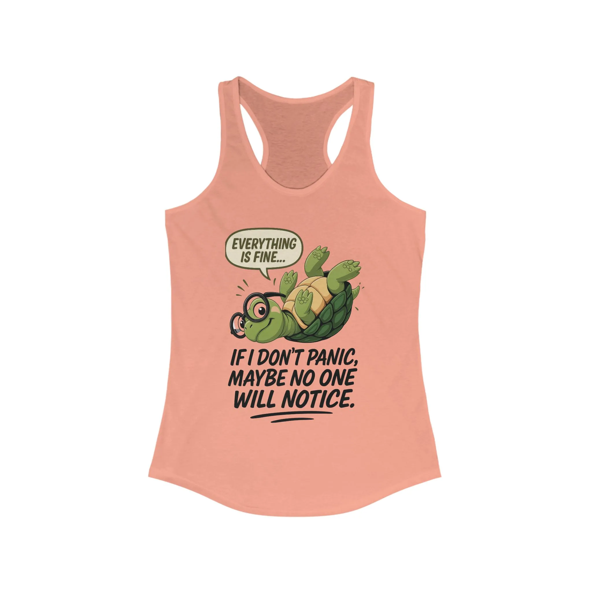 Funny Turtle Racerback Tank for Women, Gift for Animal Lovers, Gym Wear, Beach Outfit, Humor Clothing, Social Anxiety Joke - Image 5