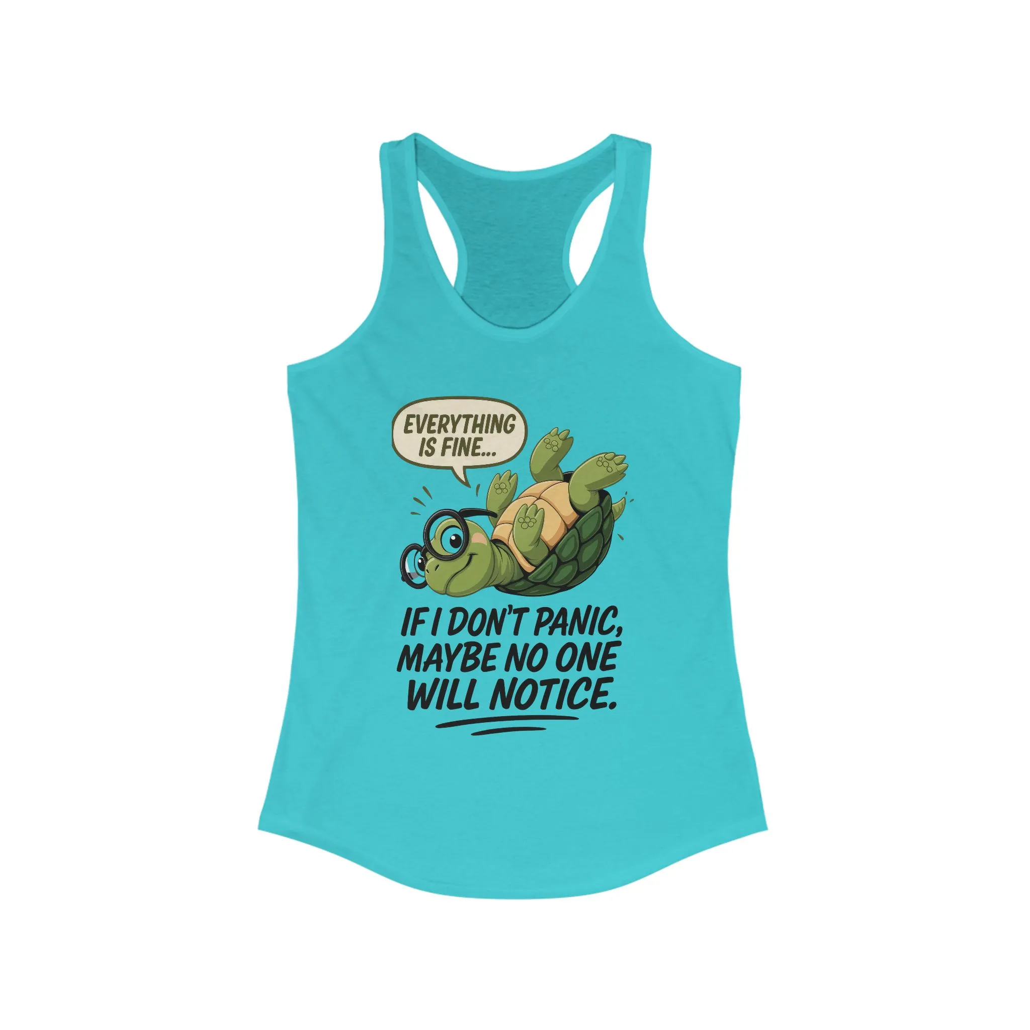 Funny Turtle Racerback Tank for Women, Gift for Animal Lovers, Gym Wear, Beach Outfit, Humor Clothing, Social Anxiety Joke - Image 11