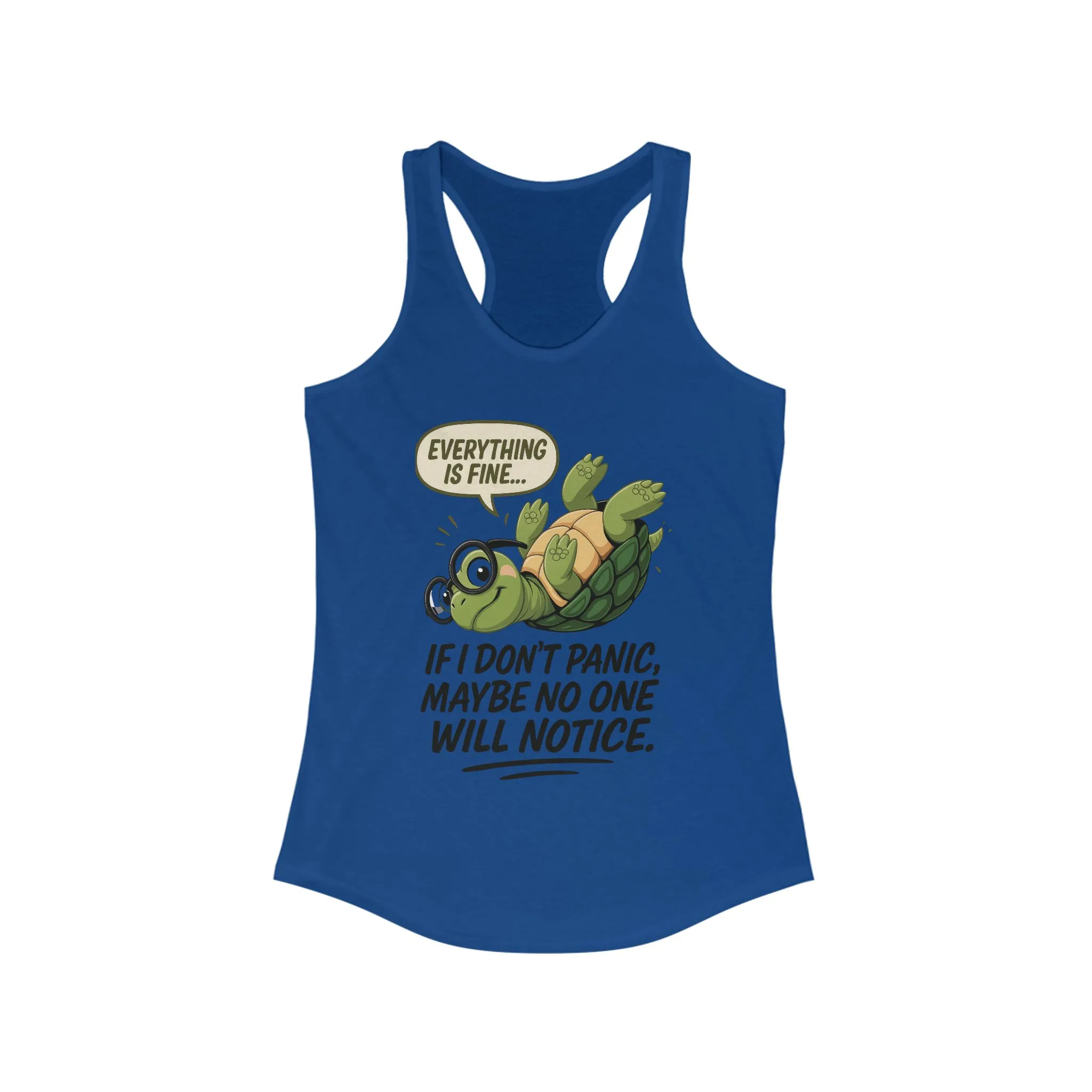 Funny Turtle Racerback Tank for Women, Gift for Animal Lovers, Gym Wear, Beach Outfit, Humor Clothing, Social Anxiety Joke - Image 13