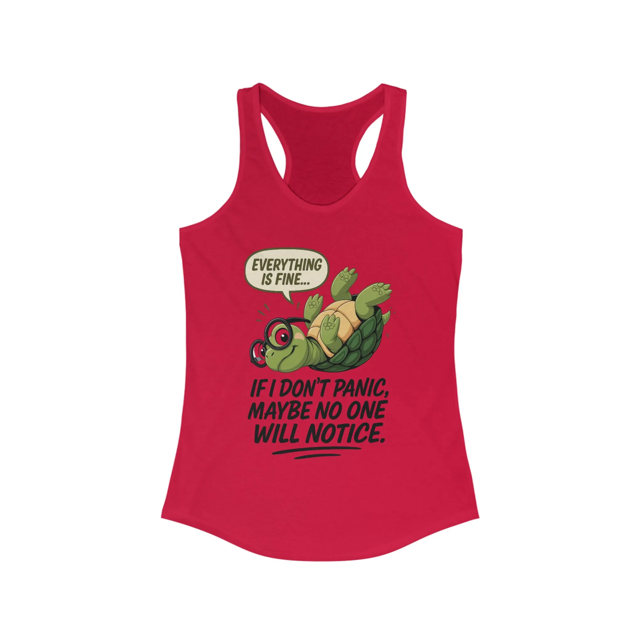 Funny Turtle Racerback Tank for Women, Gift for Animal Lovers, Gym Wear, Beach Outfit, Humor Clothing, Social Anxiety Joke - Image 17