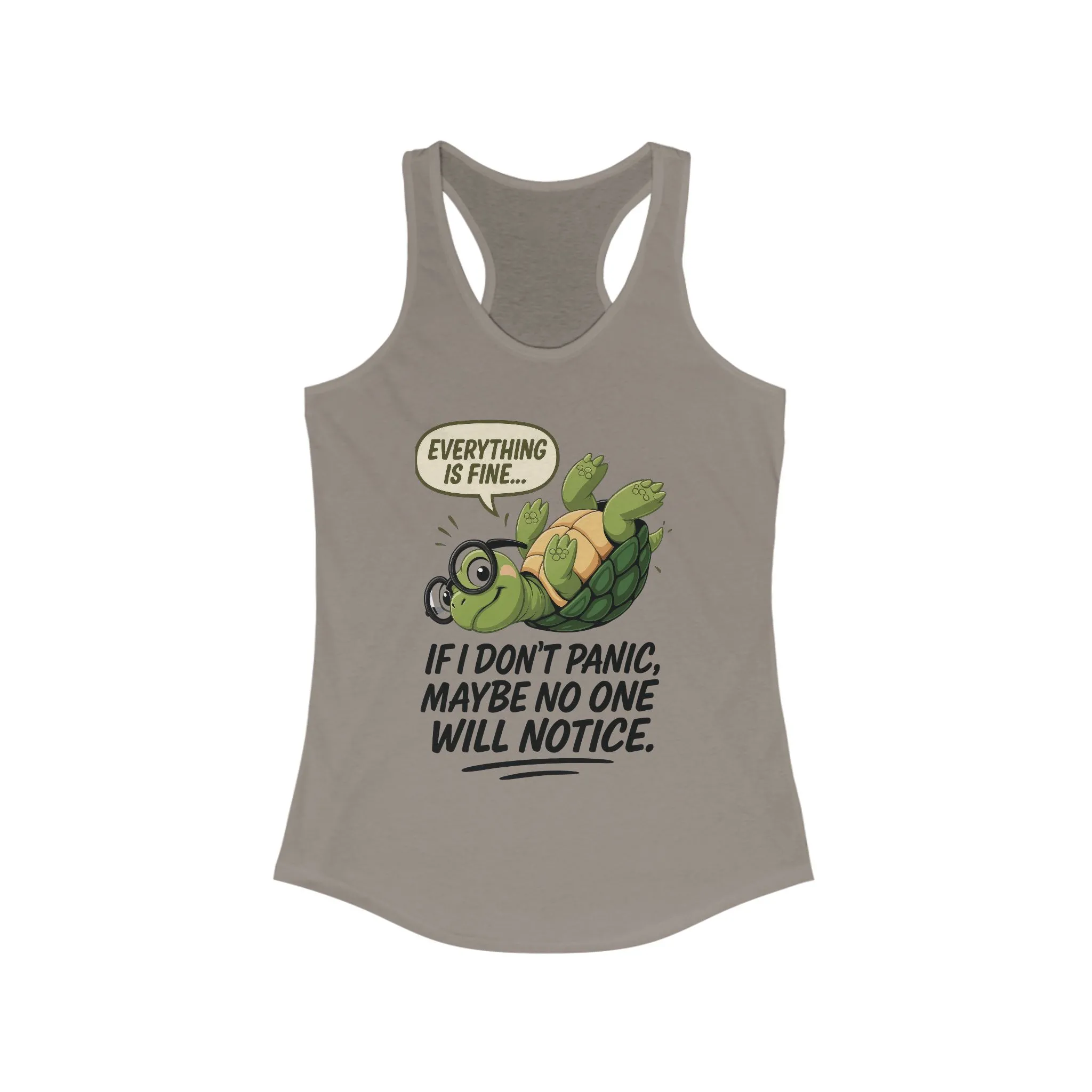 Funny Turtle Racerback Tank for Women, Gift for Animal Lovers, Gym Wear, Beach Outfit, Humor Clothing, Social Anxiety Joke - Image 19