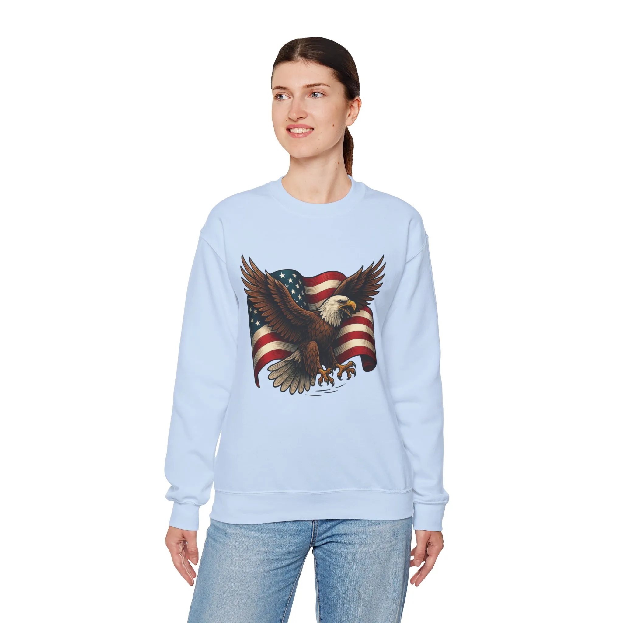 Patriotic Eagle Sweatshirt - Unisex Crewneck, USA Flag Apparel, Memorial Day, Veteran's Day, Independence Day, Gift for Patriots - Image 35