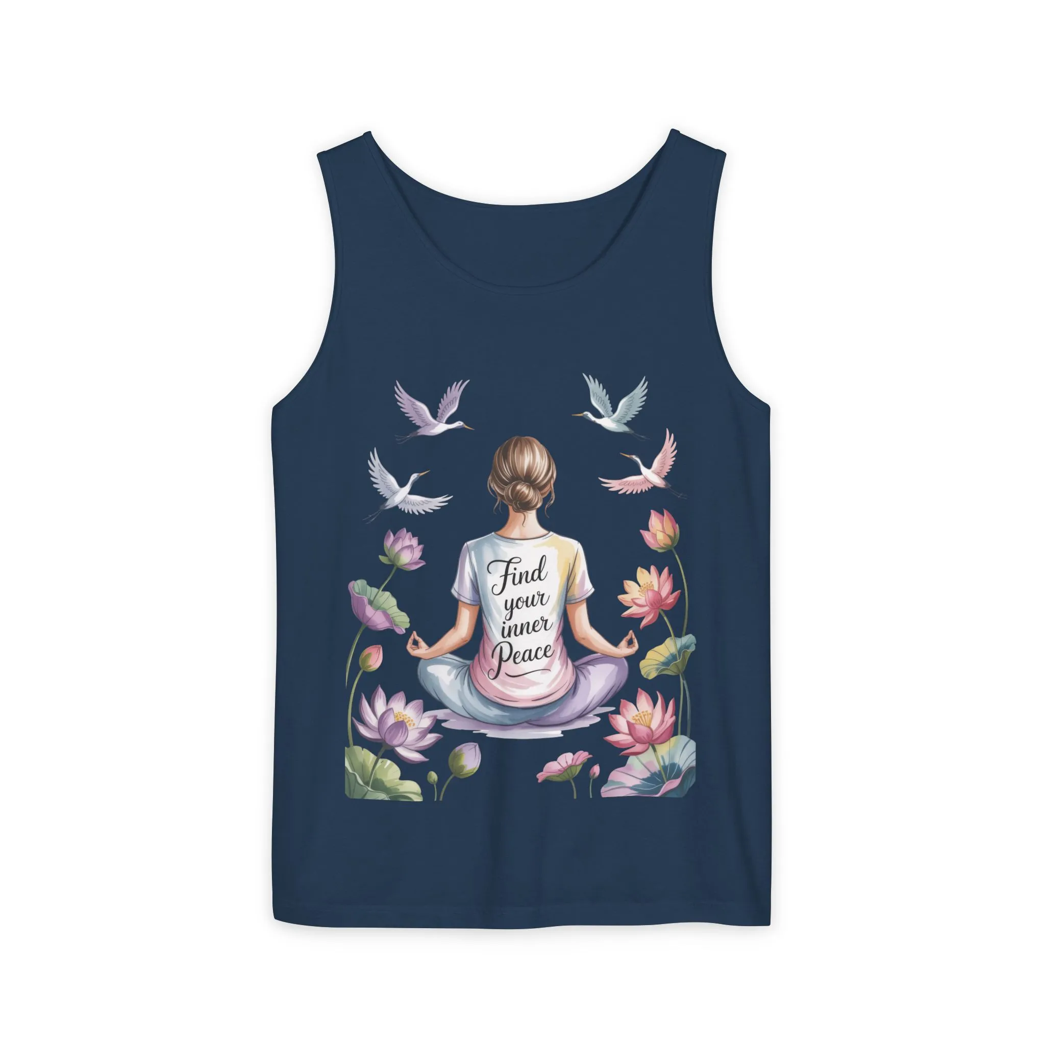 Meditation Floral Womens Tank Top, Find Your Inner Peace, Yoga Apparel, Gift for Mindfulness, Summer Relaxed Wear - Image 10