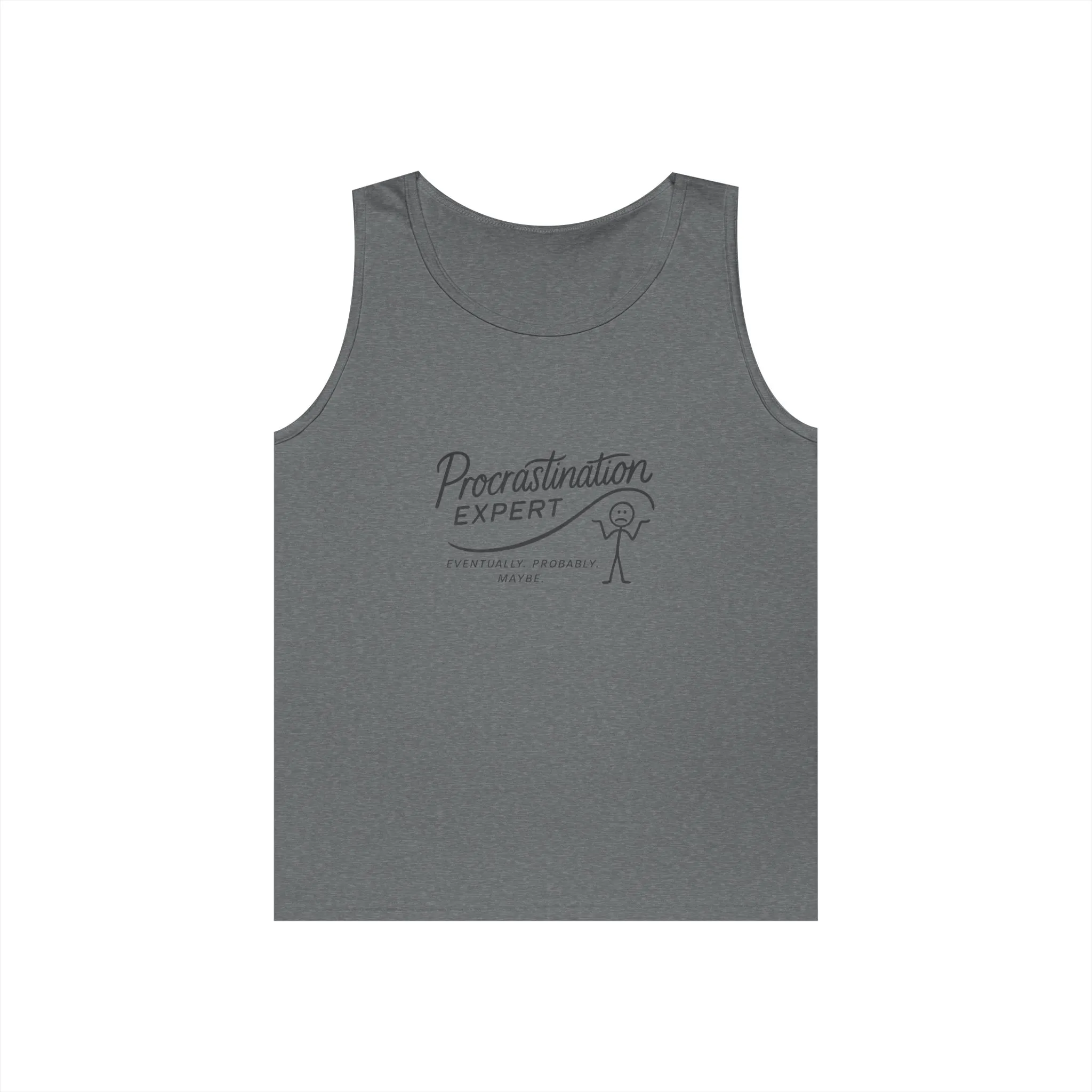 Procrastination Expert Unisex Heavy Cotton Tank Top, Funny Gift for Students, Casual Summer Wear, Relaxed Fit, Birthday Gift, Motivation Top - Image 5