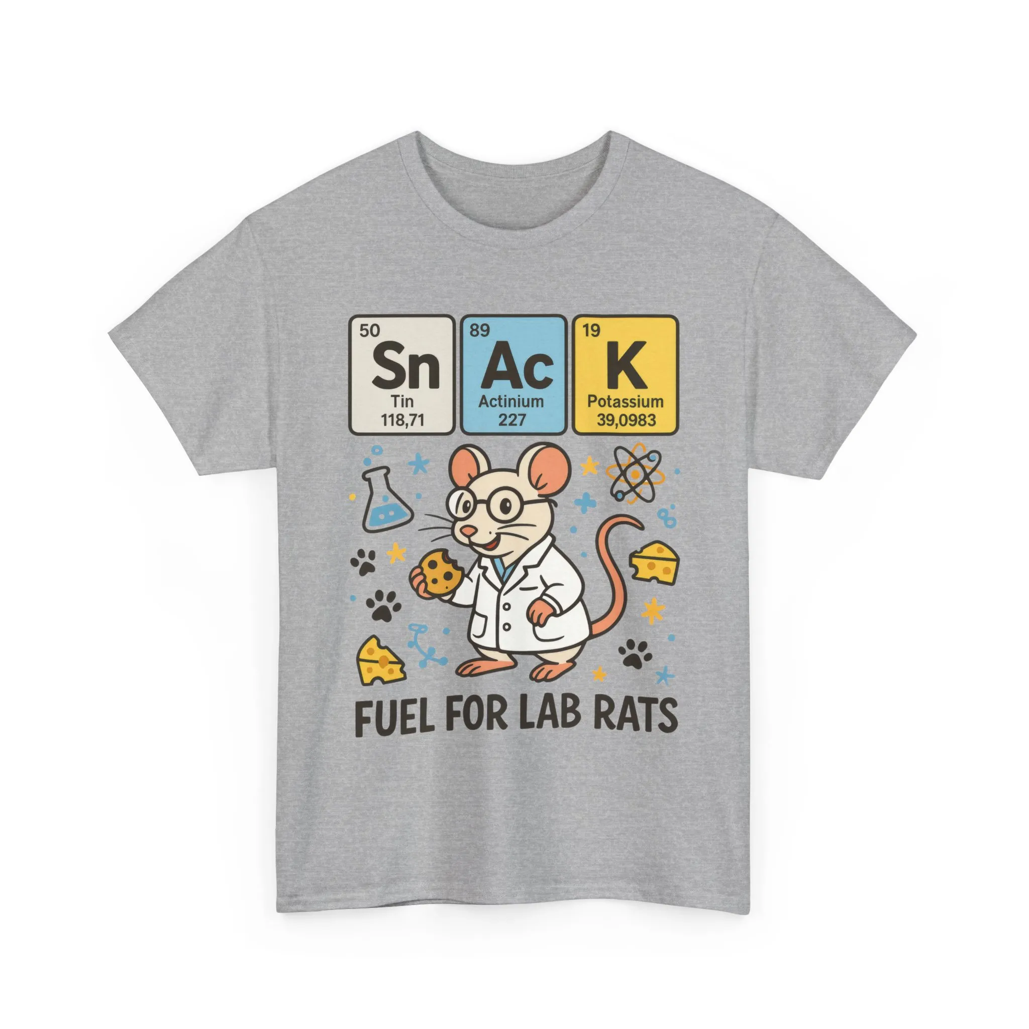 Funny Womens Science T-Shirt,Periodic Table Tee, Fuel for Lab Rats Nerdy Shirt, Gifts for STEM Lovers, Quirky Science Apparel - Image 2