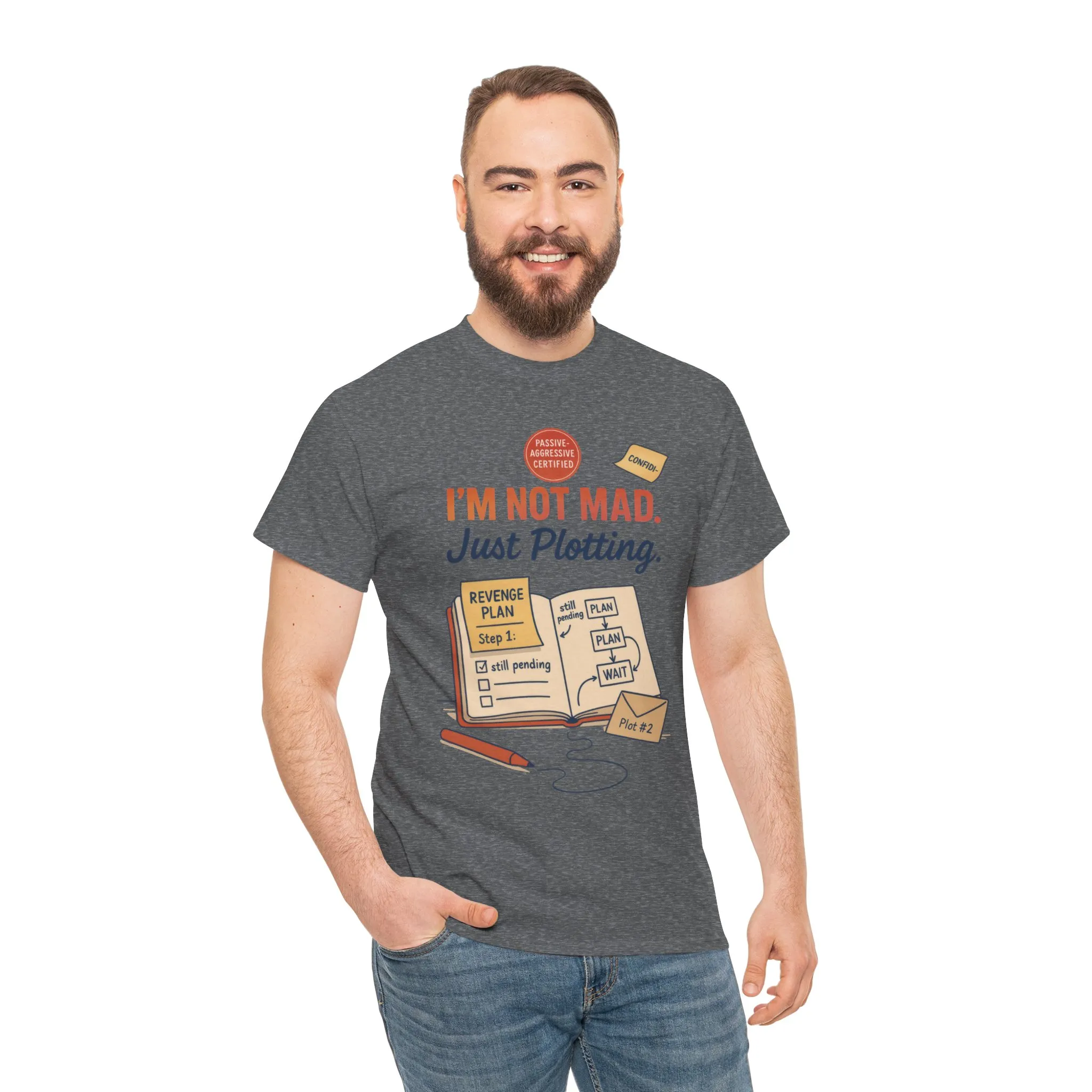 Funny Revenge Plan T-Shirt for Men, I'm Not Mad Just Plotting, Passive Aggressive Humor Tee, Humor Shirt, Funny Graphic Tee - Image 20