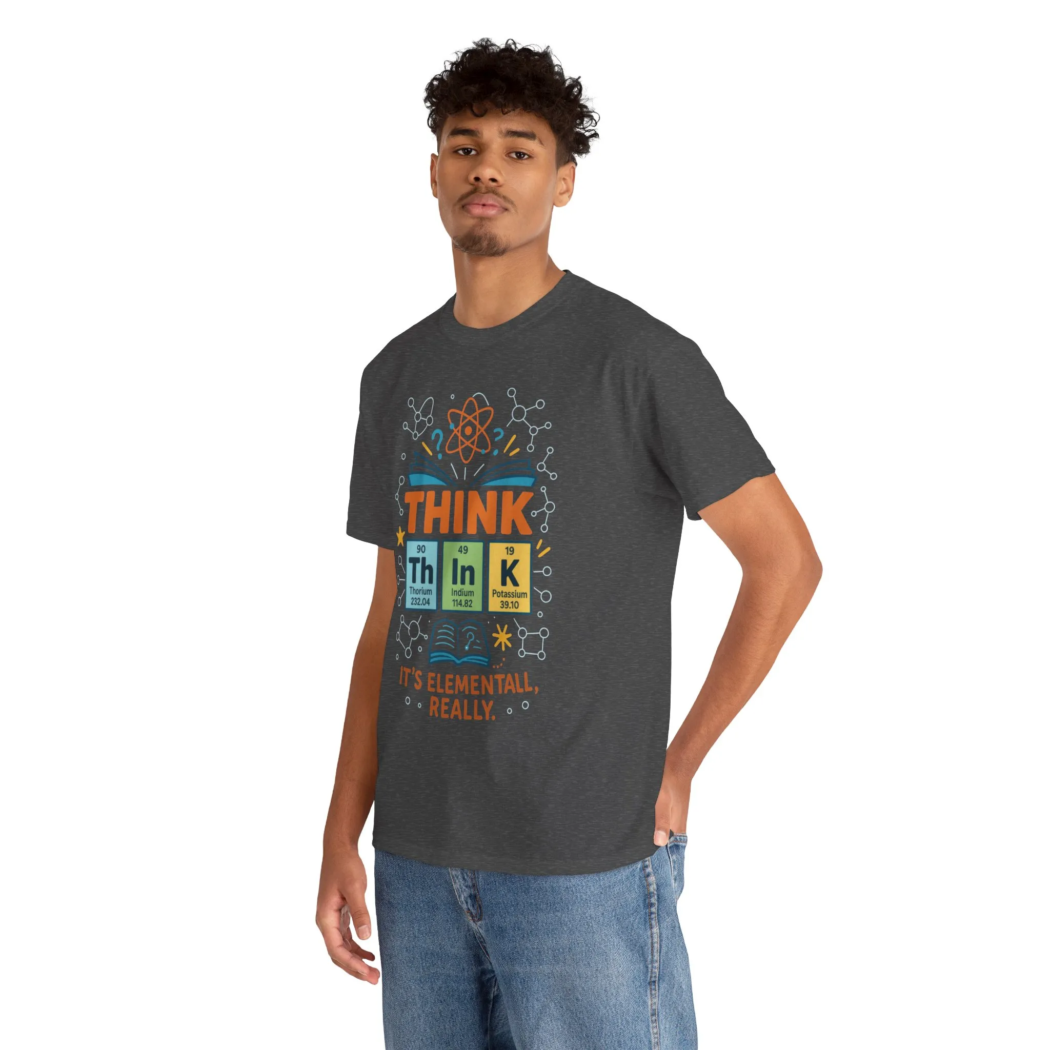 Funny Mens Science T-Shirt, THINK Element Periodic Table Shirt, Smart Geek Nerd Tee for Him, Ideal for Science Lovers, Geeky Apparel - Image 15