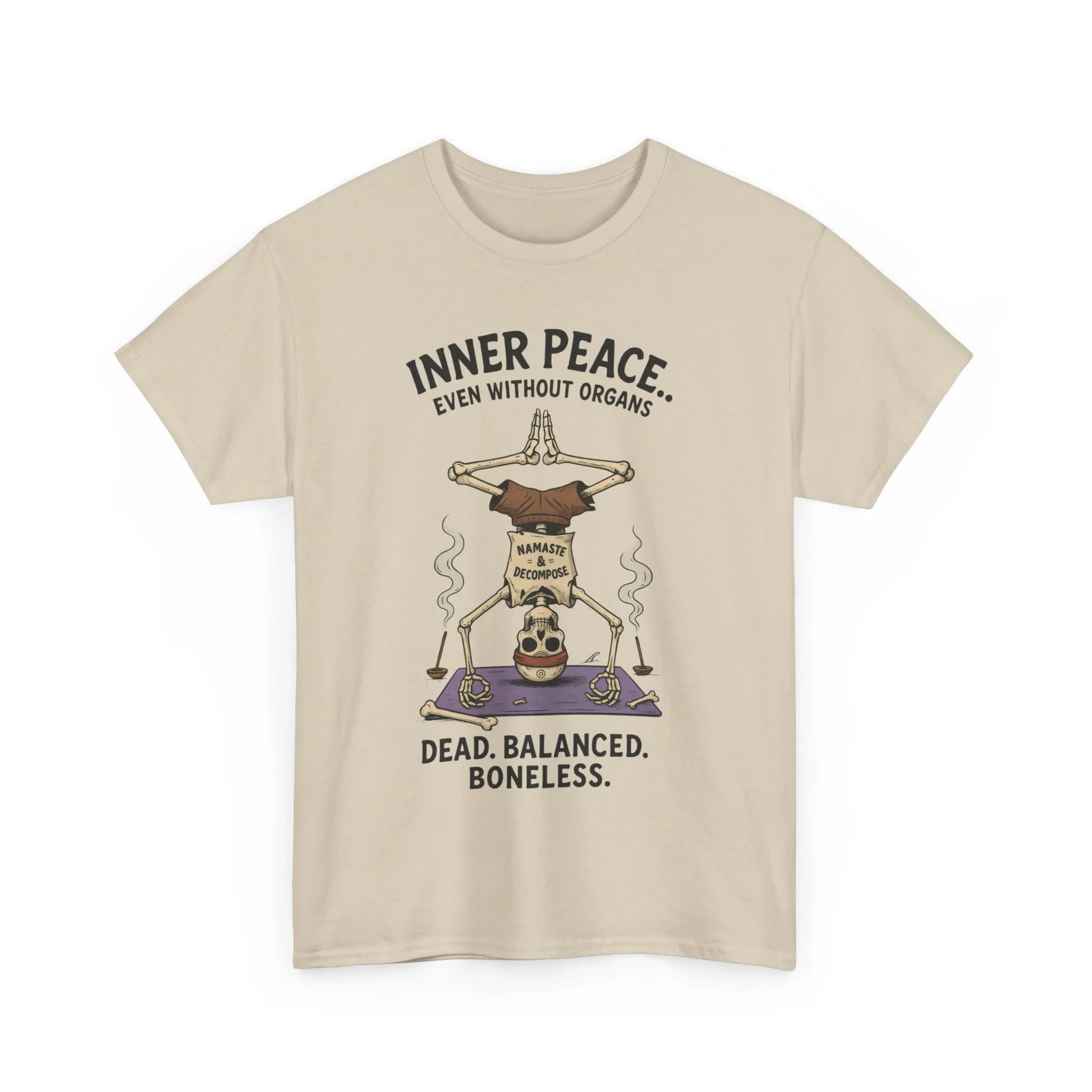 Inner Peace Skeleton Yoga Unisex Tee, Dark Humor Meditation Shirt, Gift for Mindfulness Lovers, Yoga Shirt, Peaceful Vibes - Image 5