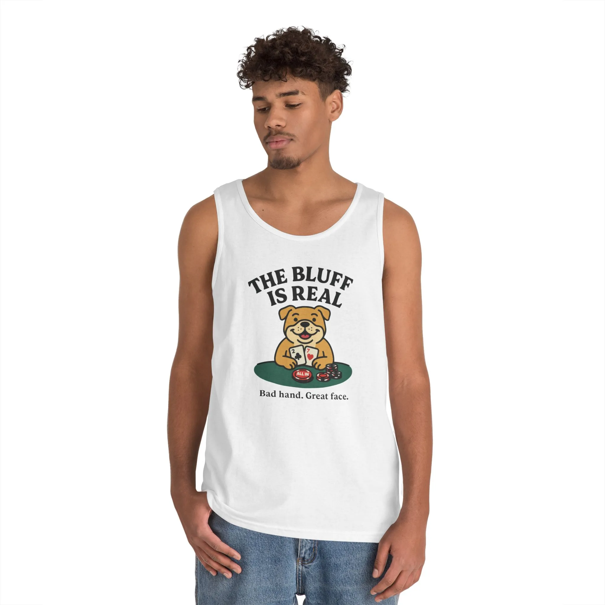 Funny Dog Poker Tank Top, The Bluff is Real Tee, Animal Lover Gift, Unisex Casino Humor Gift, Poker Night Apparel, Cute Pet Humor T-Shirt - Image 6
