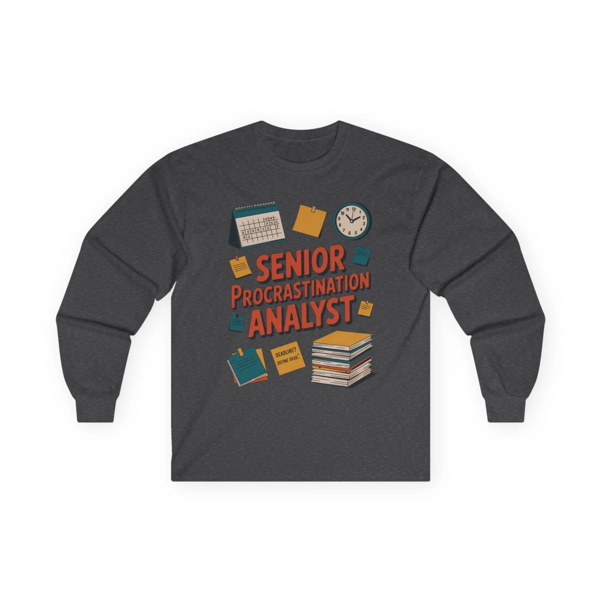 Senior Procrastination Analyst Long Sleeve Tee, Funny Work Shirt, Gift for Analysts, Office Humor Shirt, Meme Shirt, Motivation Apparel - Image 13