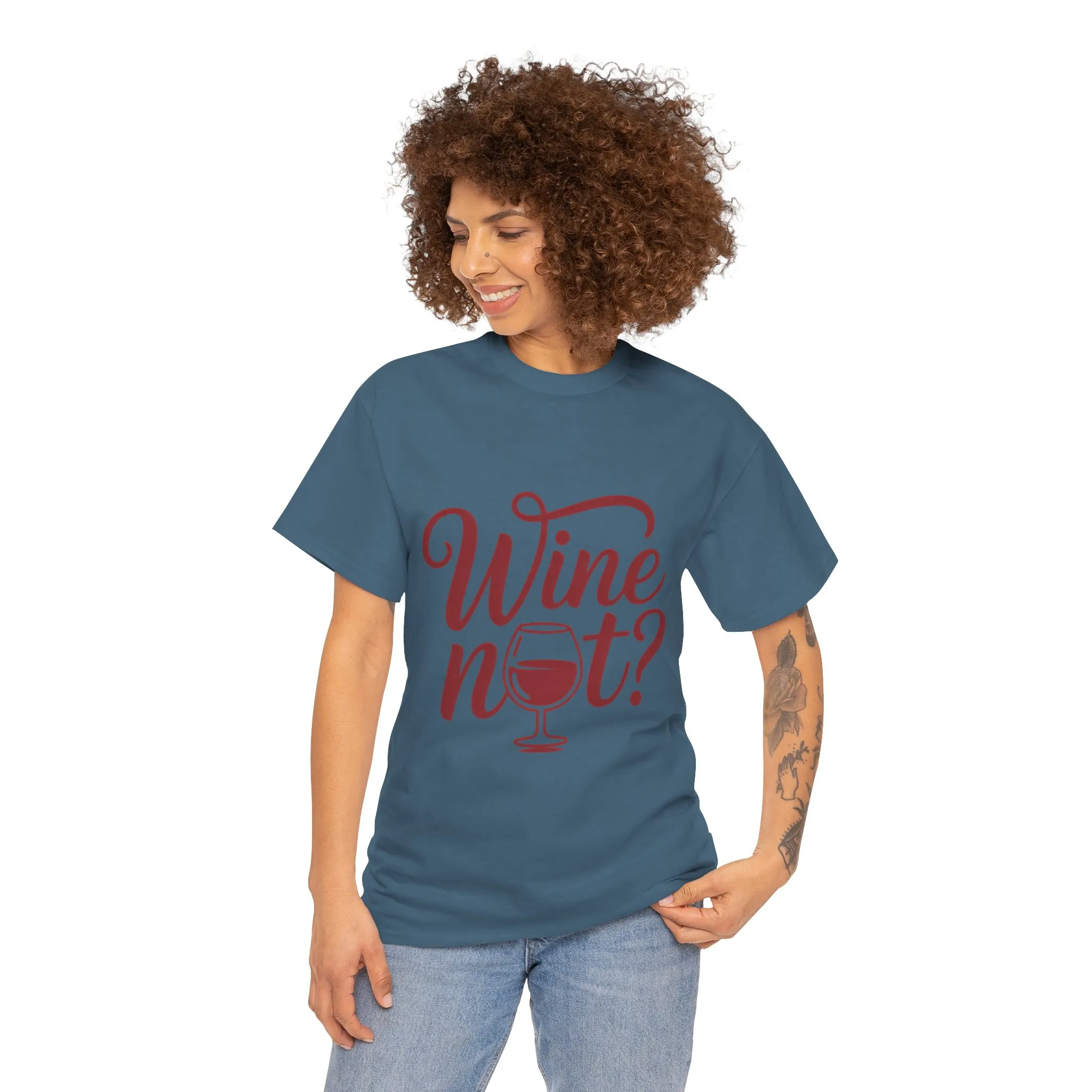 Funny Wine Lover Shirt, Wine Not Graphic Tee, Unisex Heavy Cotton T-Shirt, Pun Shirt for Wine Drinkers & Party Vibes, Gift for Wine-tasting - Image 25