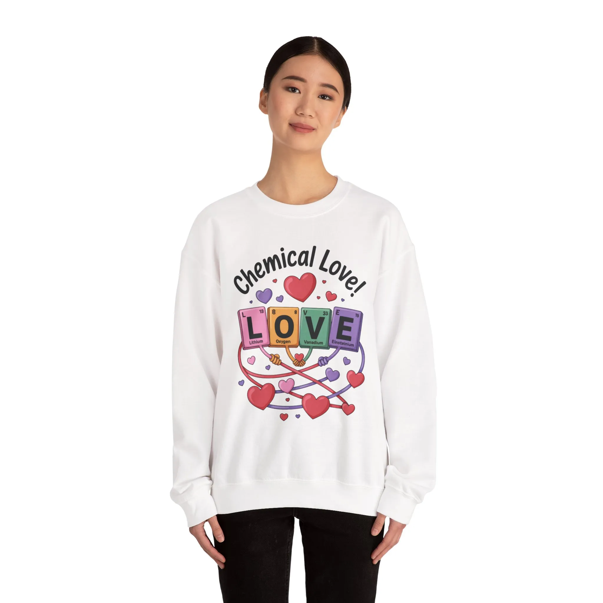 Chemical Love Women's Sweatshirt, Womens Crewneck, Cute Sweatshirt Gift, Valentines Day Pullover, Science Lovers Apparel, Relationship Humor