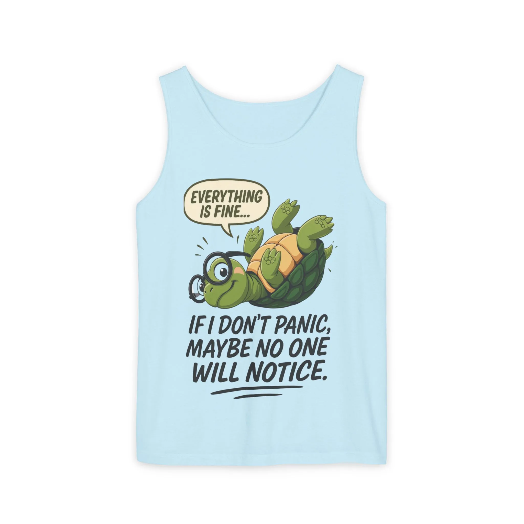 Funny Turtle Womens Tank Top, Everything is Fine, Womens Summer Apparel, Relaxed Fit, Pool Party, Beachwear, Humorous Gift - Image 27