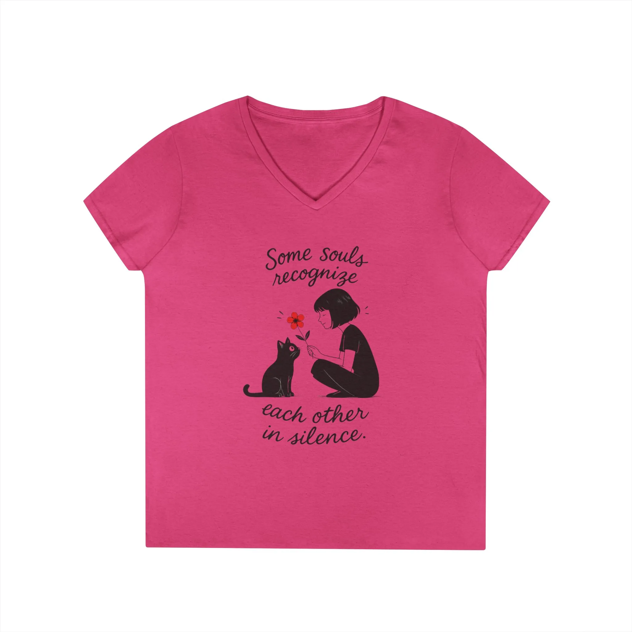 Cat Lover's V-Neck T-Shirt - Cute Graphic Tee for Pet Owners, Gifts for Cat Lovers, Animal Lover Apparel, Valentine's Day, Cat Love - Image 22