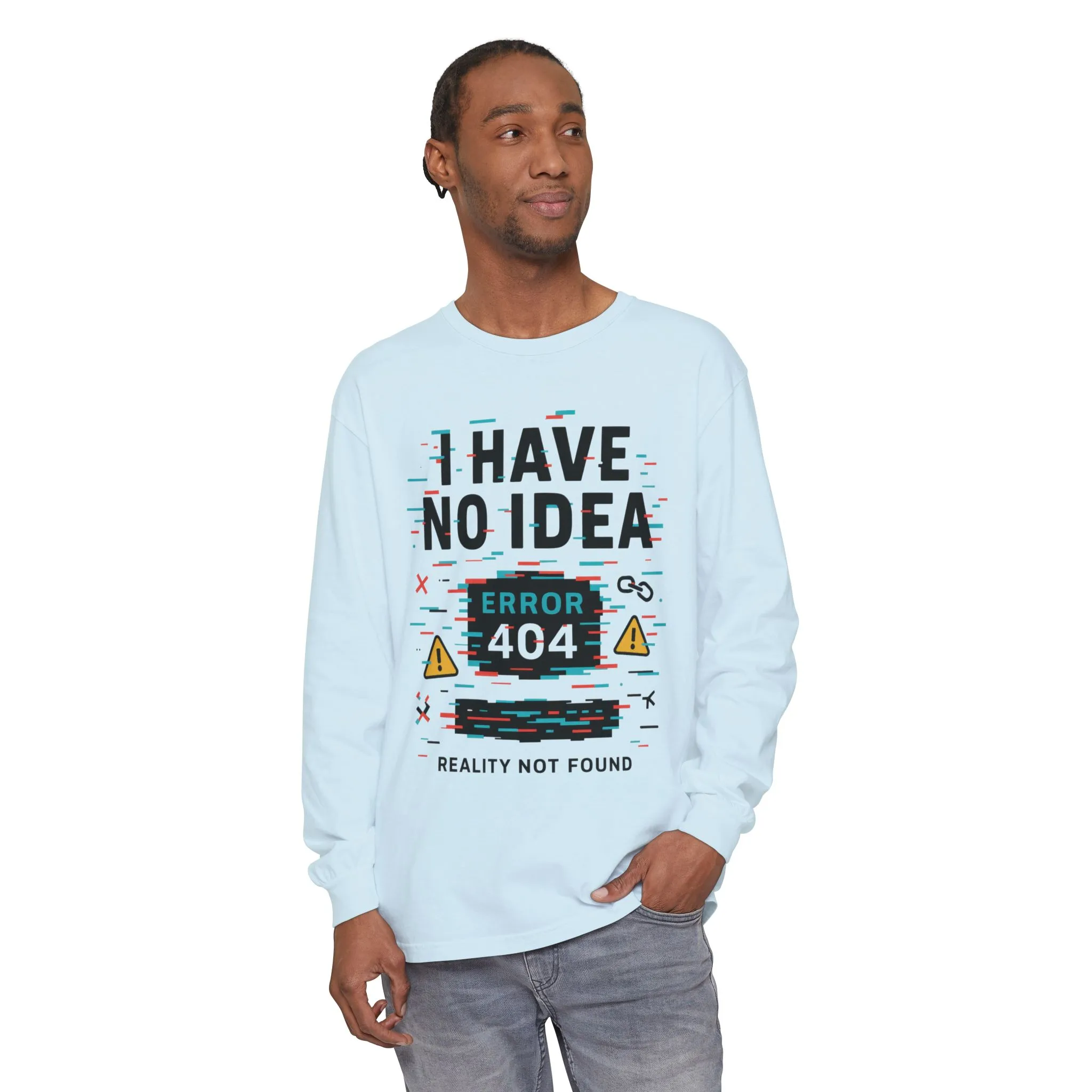 Unisex Long Sleeve T-Shirt, Funny Error 404 Graphic Tee, Internet Humor, Geeky Apparel, Quirky Humor Shirt, Gift for Tech Lovers - Image 39