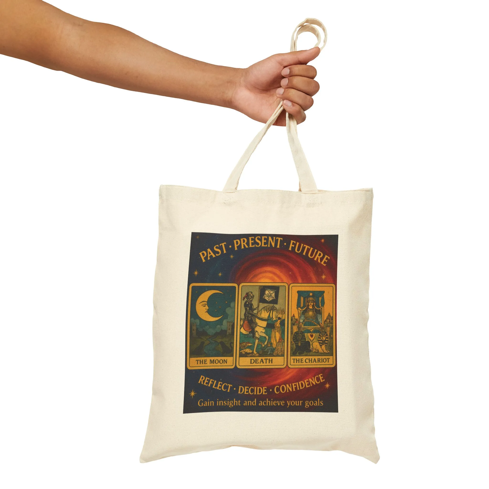 Past Present Future Tarot Tote Bag,Spiritual Gift for Tarot Lovers, Spiritual Gifts, Mystical Tarot Tote Bag, Unique Canvas Bag - Image 6