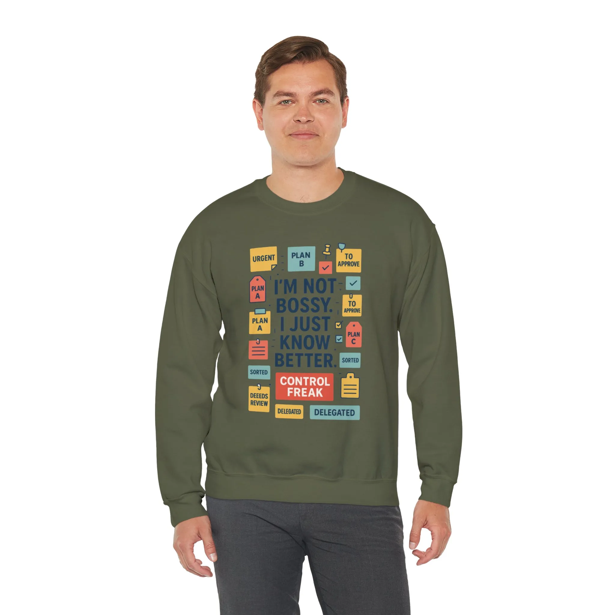 Funny Mens Control Freak Sweatshirt, Sarcastic Crewneck Gift for Him, Perfect Gift for Bossy Friends - Image 14