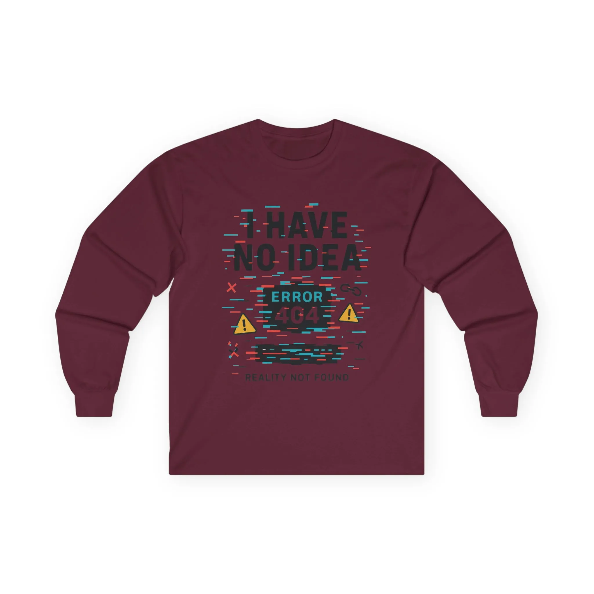Funny Long Sleeve Tee with Error 404 Design, Gift for Tech Lovers, Casual Wear, Internet Humor, Geeky Apparel, Birthday Gift - Image 22