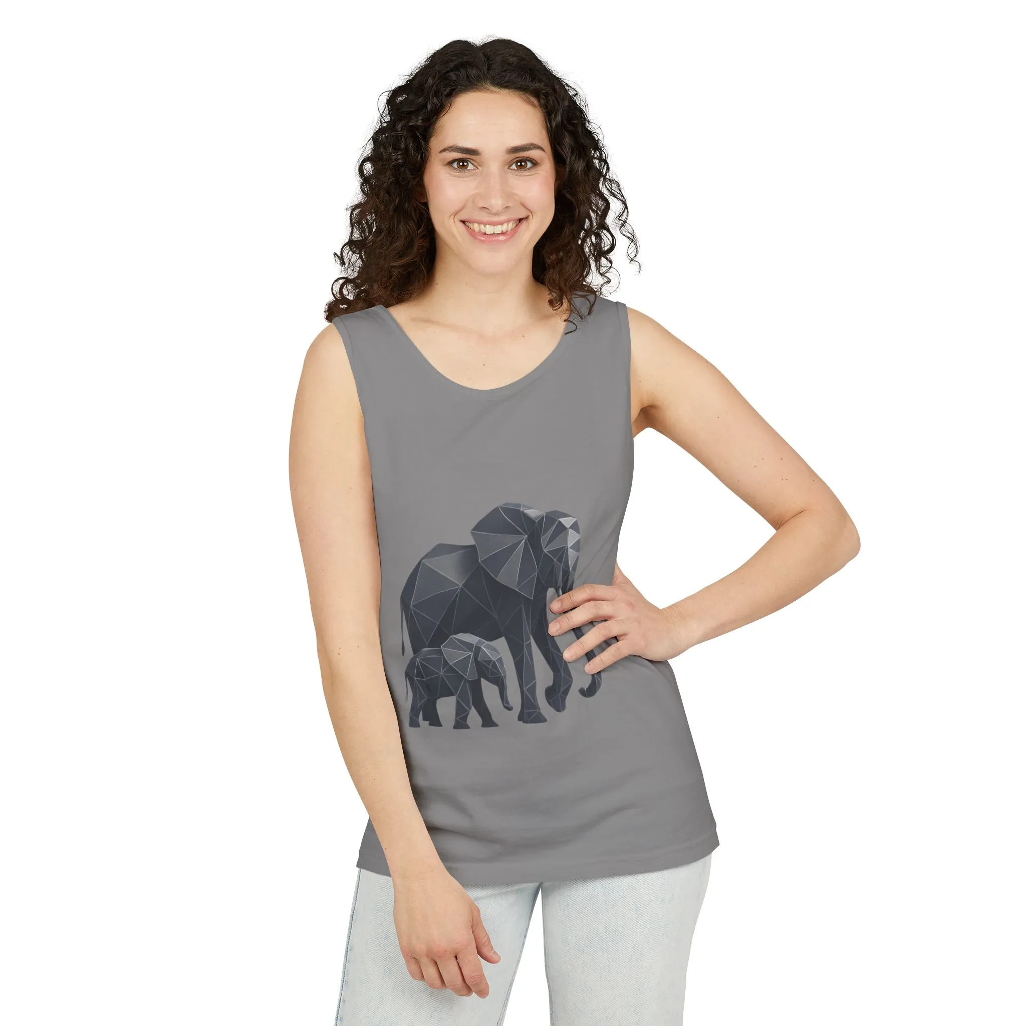 Elephant Family Unisex Tank Top, Animal Lover Gift, Casual Wear, Summer Essentials, Eco-Friendly Apparel, Wildlife Shirt - Image 6