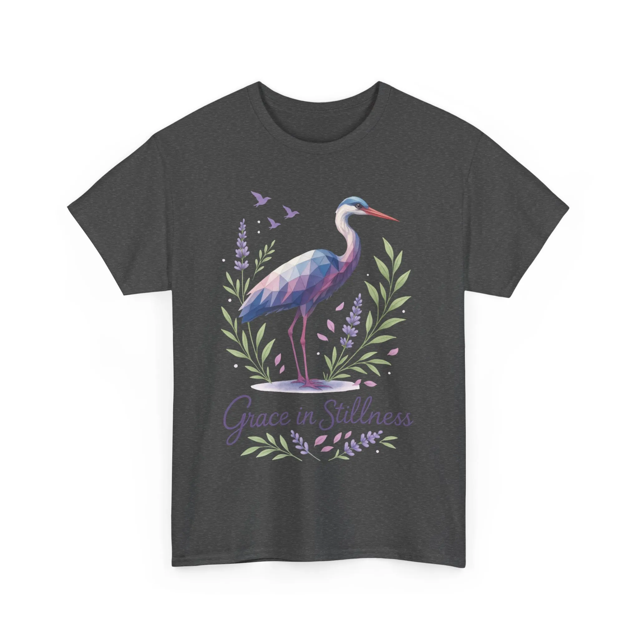 Polygonal Heron Graphic Shirt, Womens Artistic Bird Tee, Nature-Inspired Minimalist Design, Geometric Crane Tee, Bird Lovers Gift - Image 10