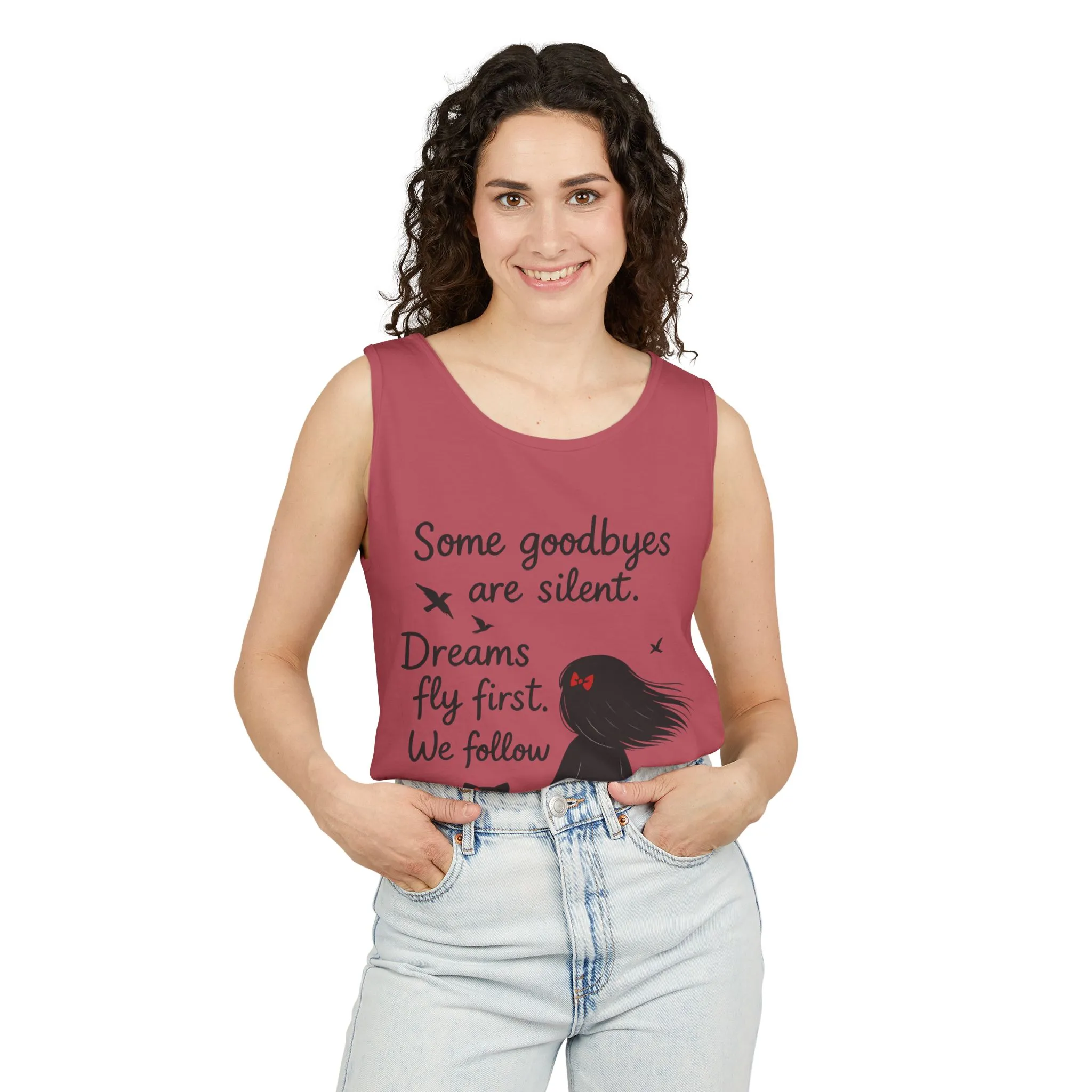 Minimalist Tank Top, Womens Tank, Girl & Cat Art Print, Emotional Lightweight Summer Shirt, Inspirational Apparel, Cat Lover Gift - Image 47