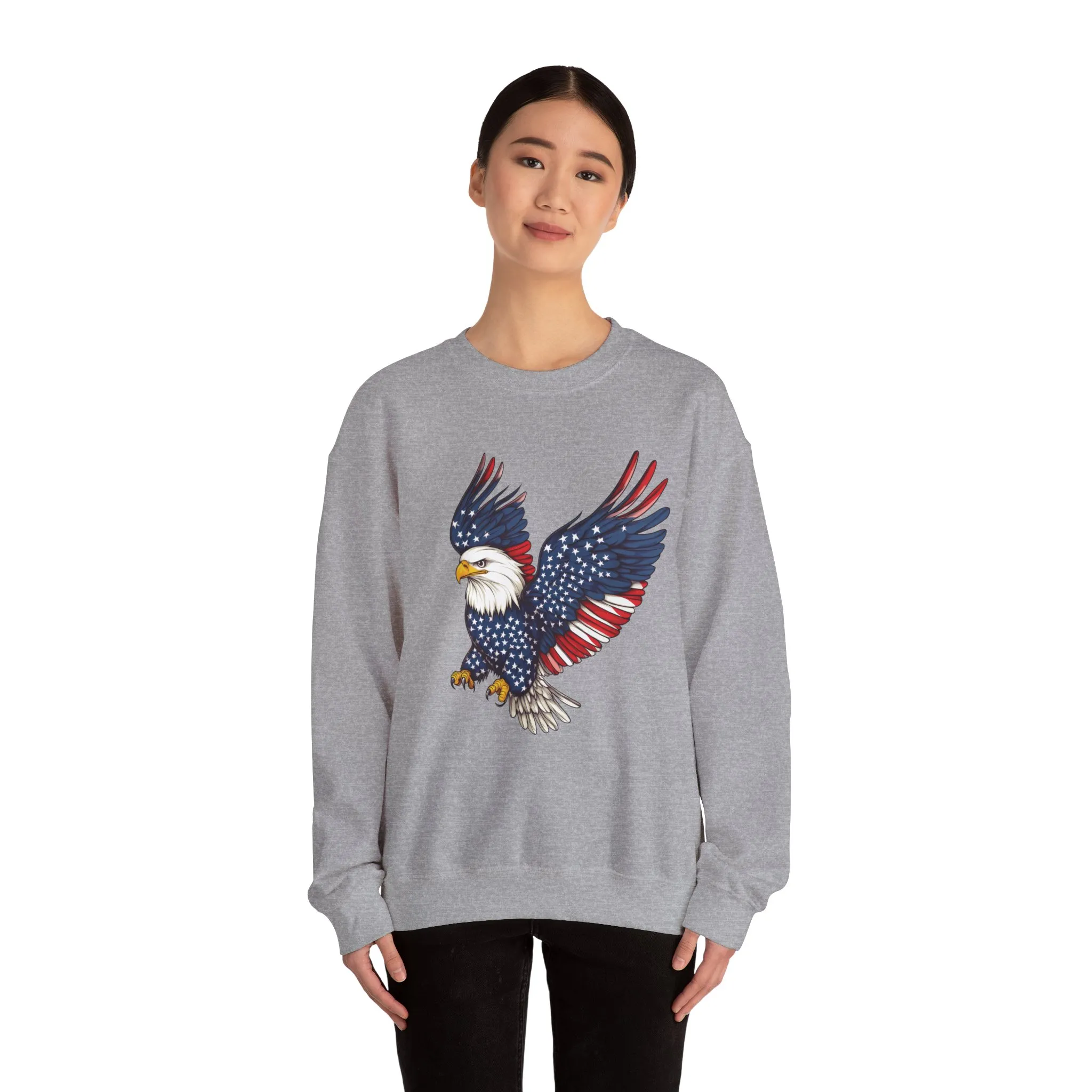Patriotic Eagle Sweatshirt, Unisex Crewneck, USA Pride Apparel, Cozy Everyday Wear, Perfect for Independence Day, Gift for Patriots - Image 8