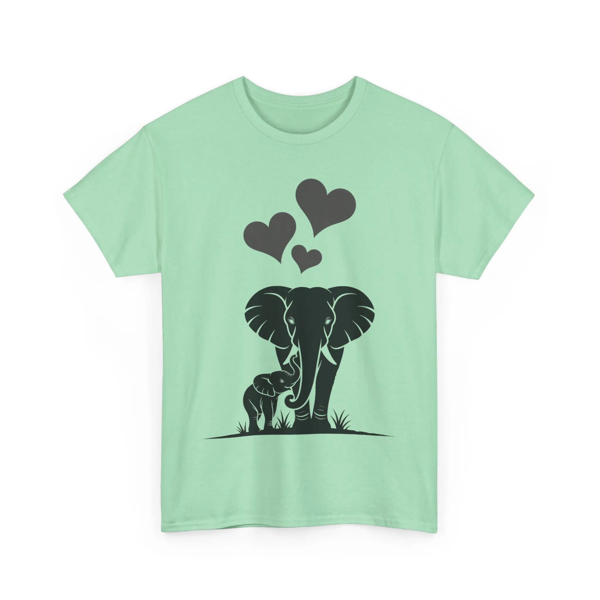 Elephant Mom and Baby T-Shirt, Elephant Love Cotton Tee, Cute Animal Shirt, Animal Lover Gift, Cute Minimalist Elephant Design - Image 34