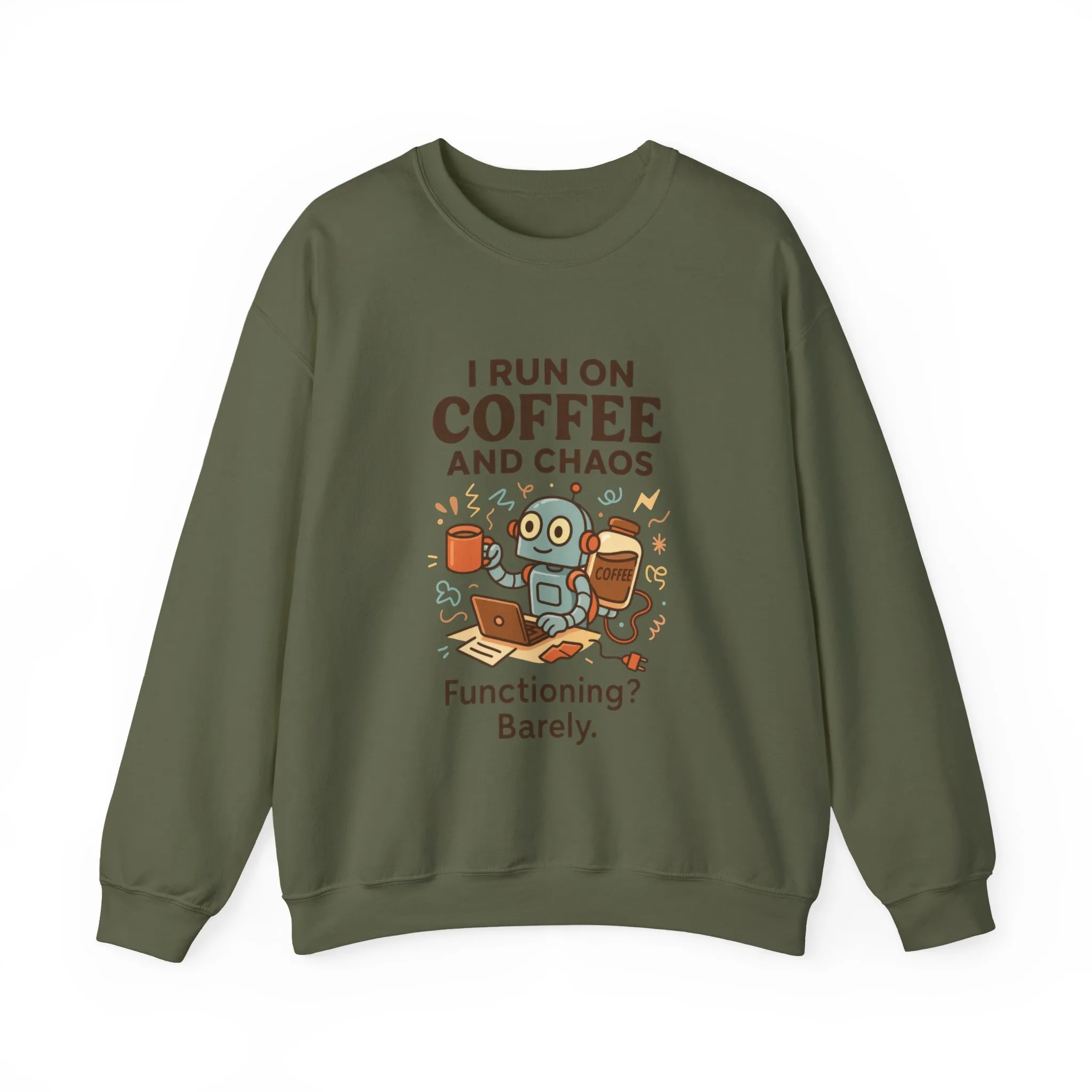 Coffee and Chaos Crewneck Sweatshirt, Funny Sweatshirt for Coffee Lovers, Unisex Gift, Cozy Everyday Wear, Ideal for Holidays - Image 36