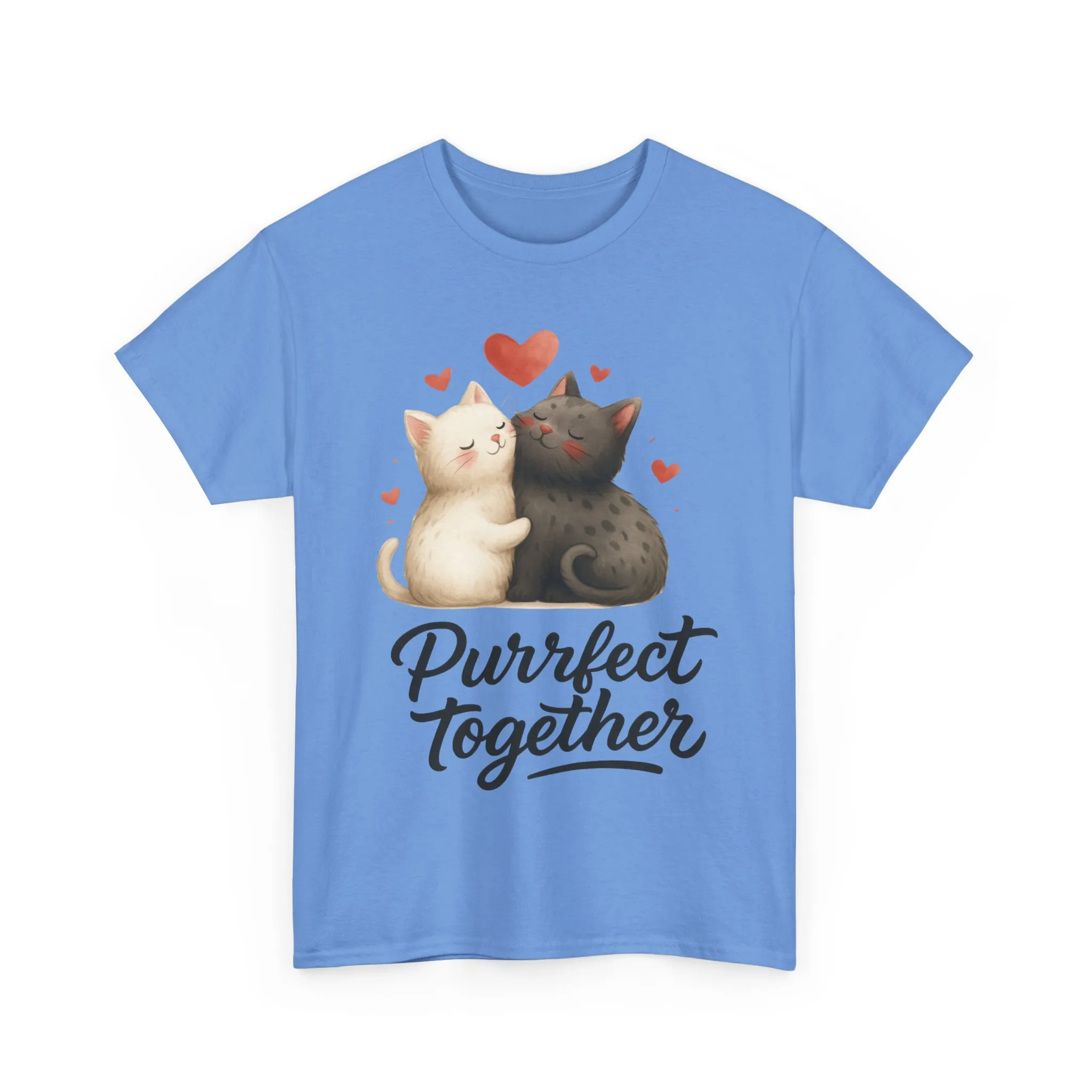 Purrfect Together Cat Tee, Cute Cat Lovers Gift, Funny Animal T-Shirt, Unisex Cotton Graphic Tee, Perfect for Valentine's Day, Pet [...] - Image 13