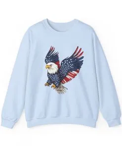 Patriotic Eagle Sweatshirt, Unisex Crewneck, USA Pride Apparel, Cozy Everyday Wear, Perfect for Independence Day, Gift for Patriots