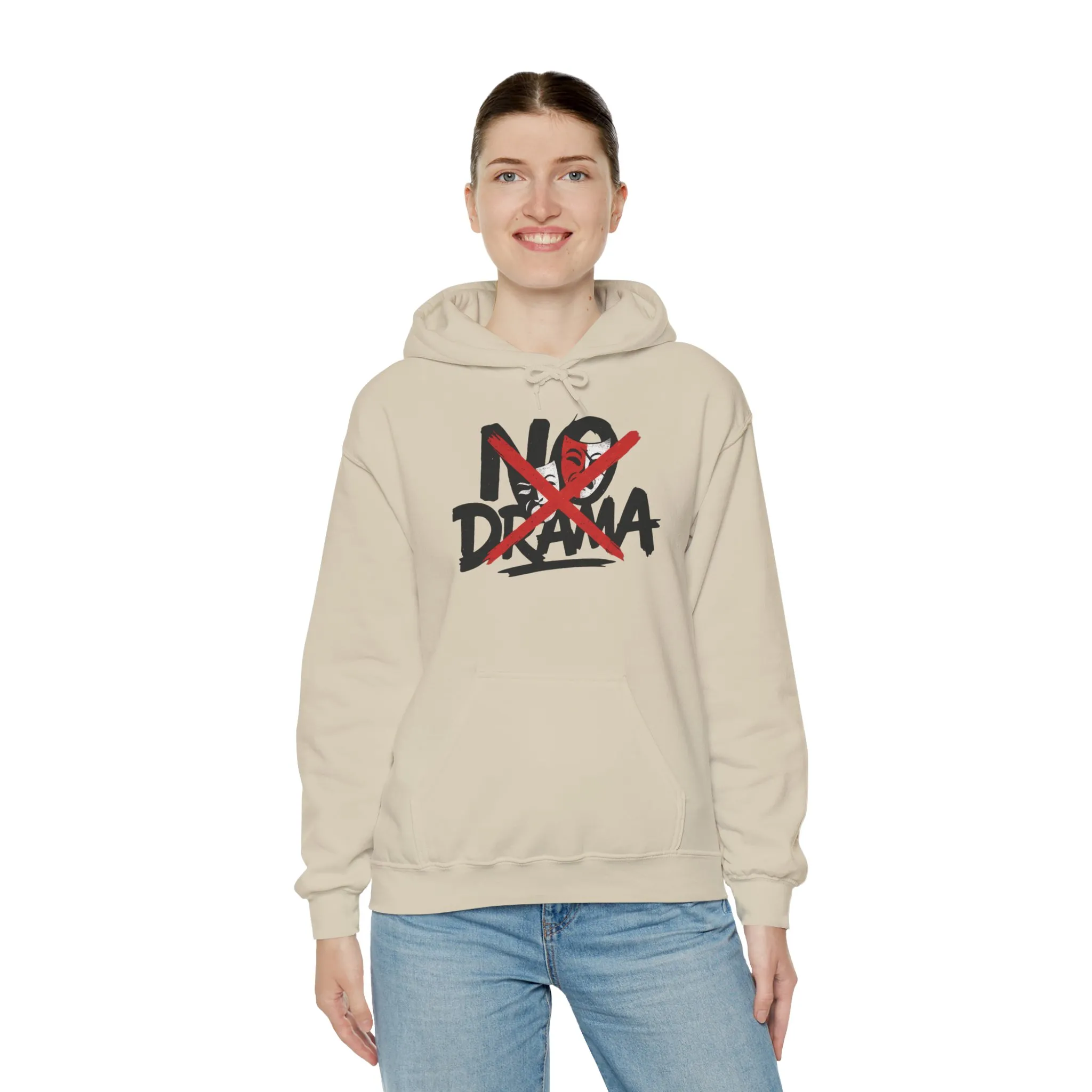 No Drama Womens Hooded Sweatshirt, Cozy Hoodie, Casual Gift, Relaxed Style, Everyday Wear, Funny Sweatshirt - Image 44
