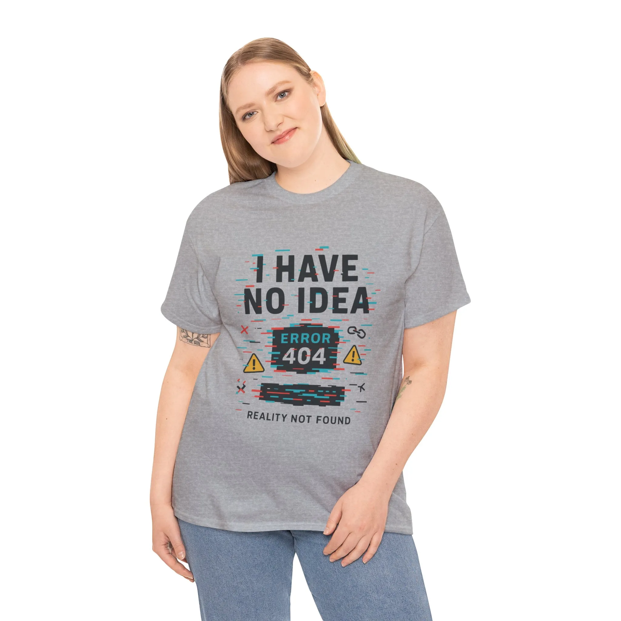 Funny Error 404 Unisex Heavy Cotton Tee, Graphic Tee, Humor Shirt, Gift for Tech Lovers, Casual Wear, Unique T-Shirt - Image 6