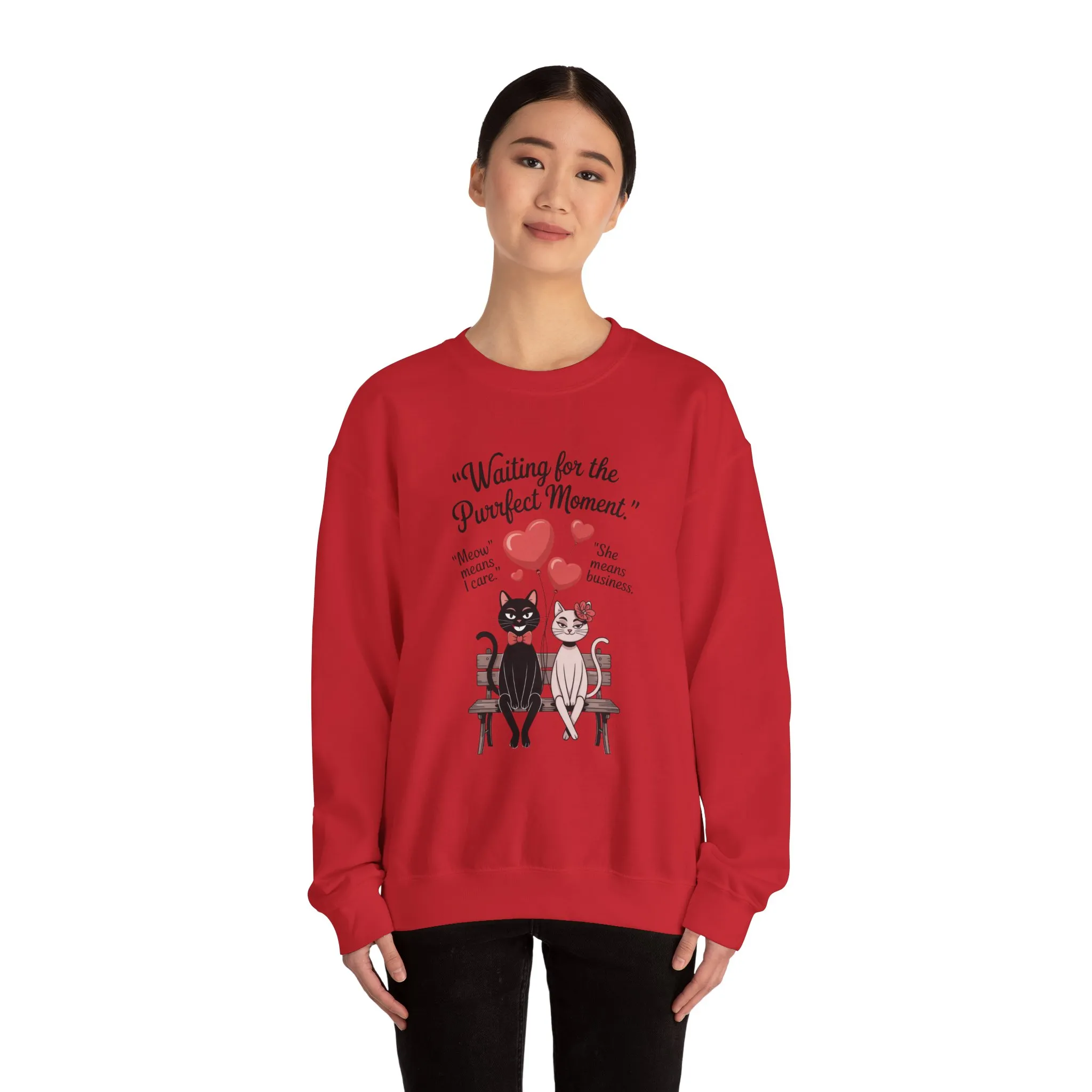 Cute Cat Lovers Womens Sweatshirt, Cozy Gift for Pet Owners, Perfect for Valentine's Day, Animal Lover Apparel, Relaxed Love Sweatshirt - Image 32