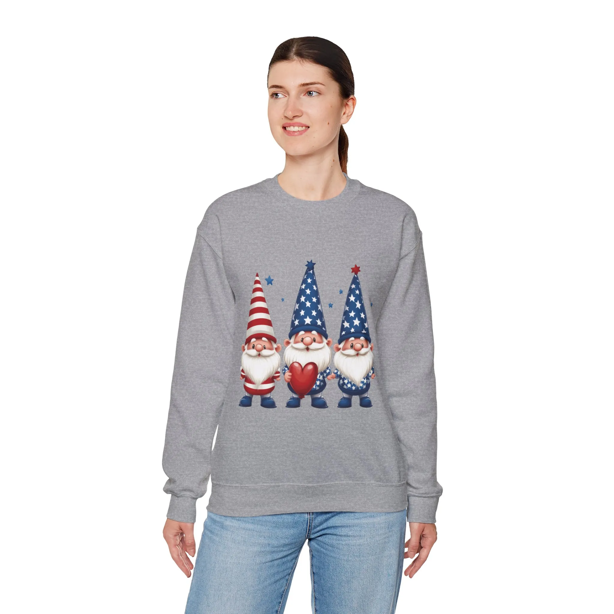 Patriotic Gnome Sweatshirt, Cozy Casual Wear for Independence Day, Gift for Gnome Lovers, 4th of July Apparel, All-Year Comfort - Image 12