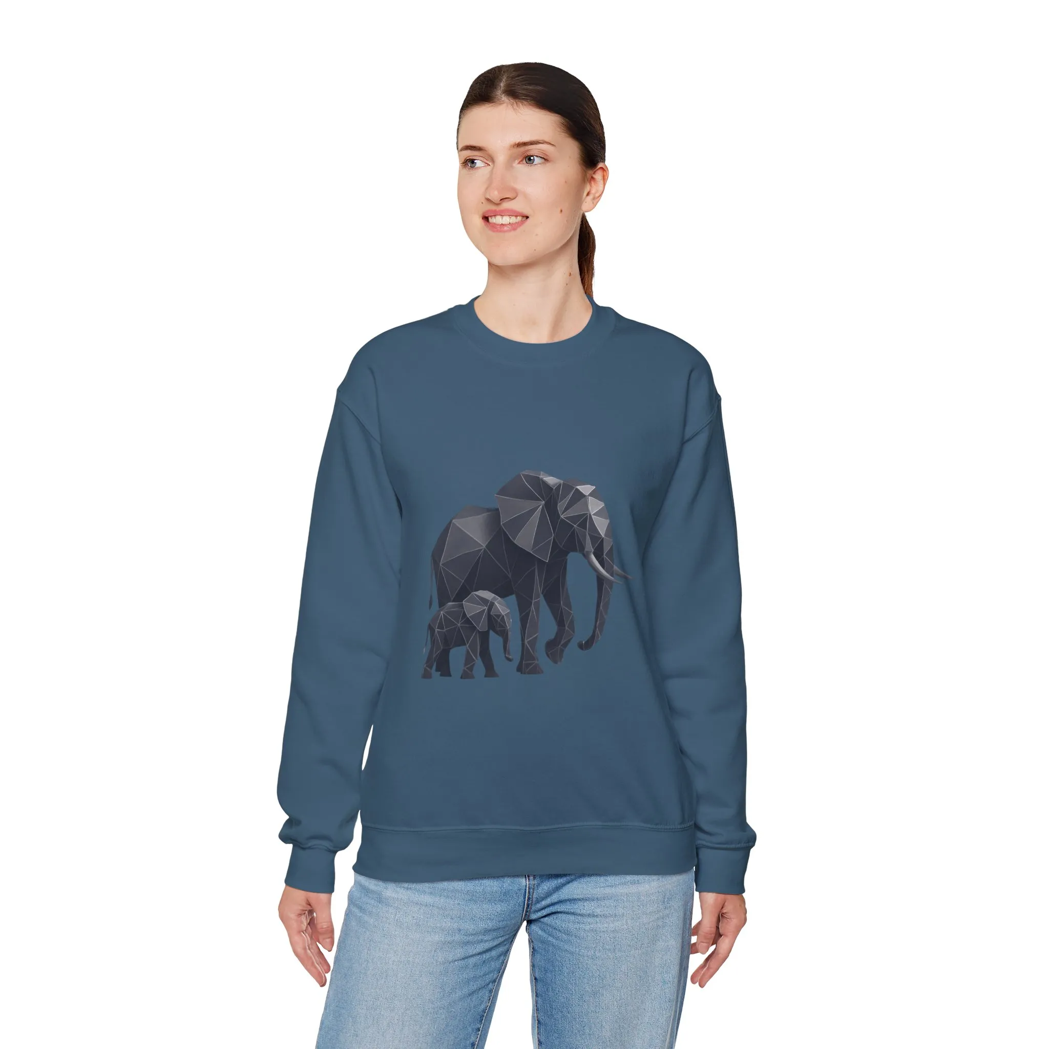 Geometric Elephant Sweatshirt, Cozy Unisex Crewneck, Animal Lover Gift, Nature Inspired Apparel, Eco-Friendly Fashion, Gift for Her - Image 21