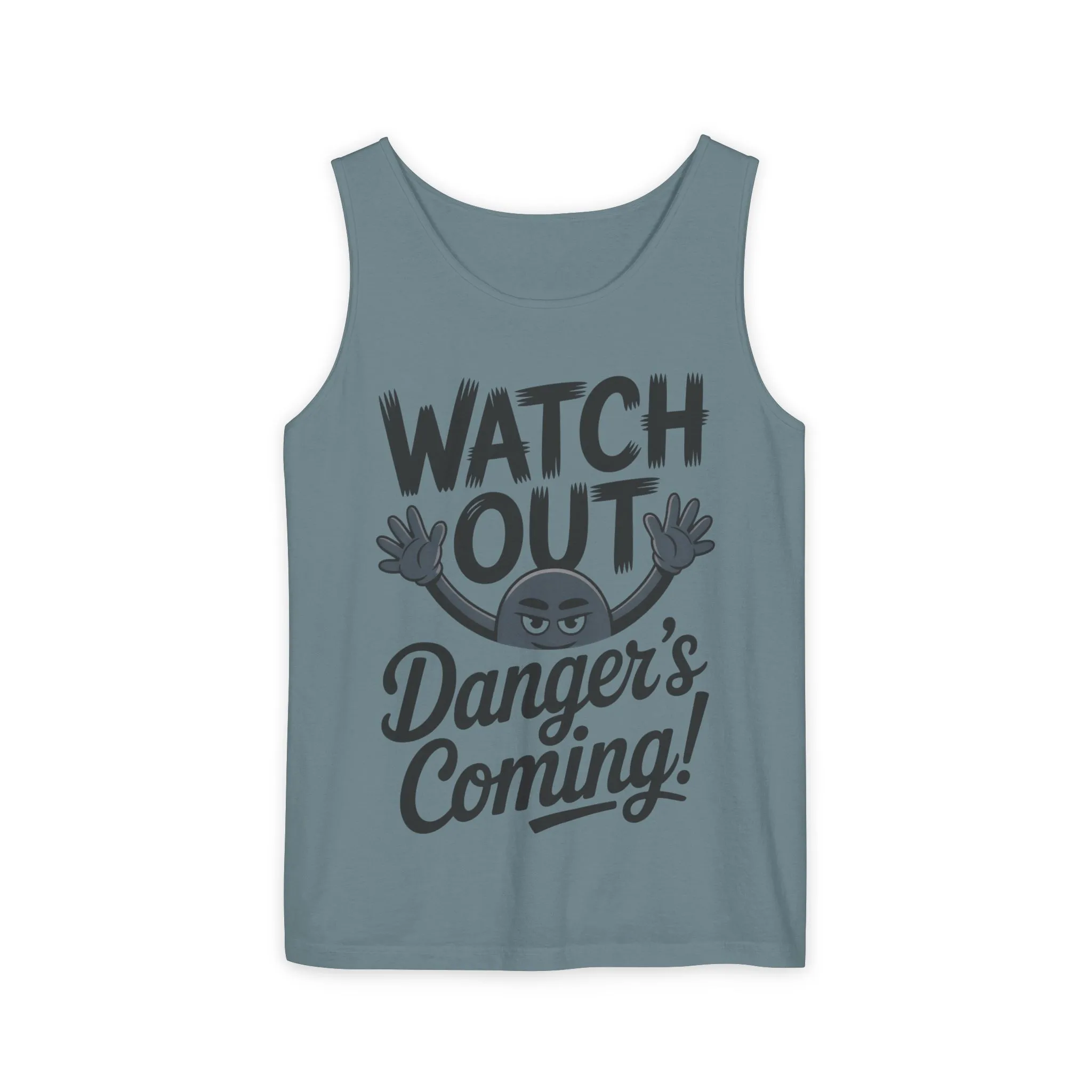 Watch Out! Danger's Coming, Mens Garment-Dyed Tank Top, Summer Tank, Trendy Mens Top, Fun Graphic Tee, Casual Wear, Gift for Him - Image 43