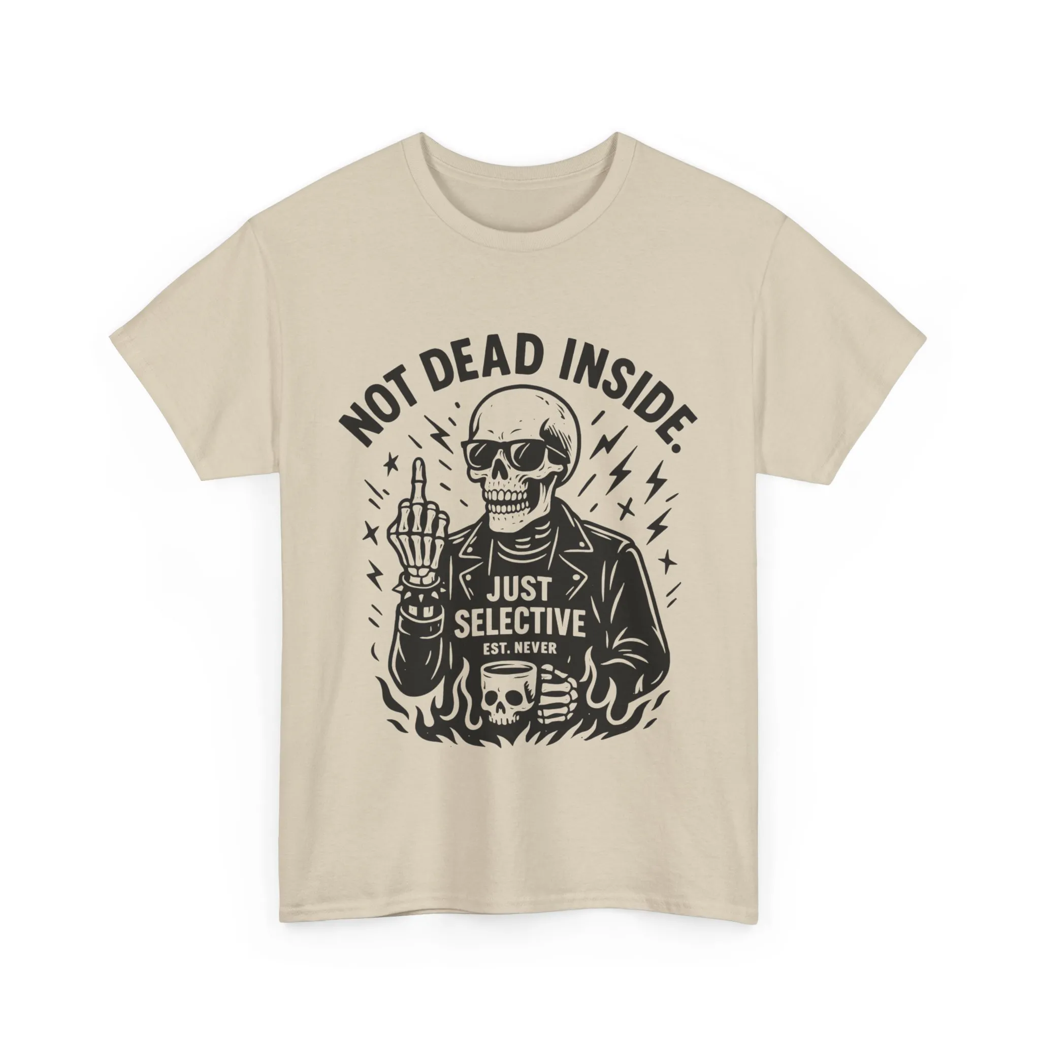 Mens Dark Humor Graphic Shirt, Not Dead Inside, Funny Graphic Shirt for Casual Wear, Gifts for Him, Halloween, Occasions, Funny Skeleton Tee - Image 4
