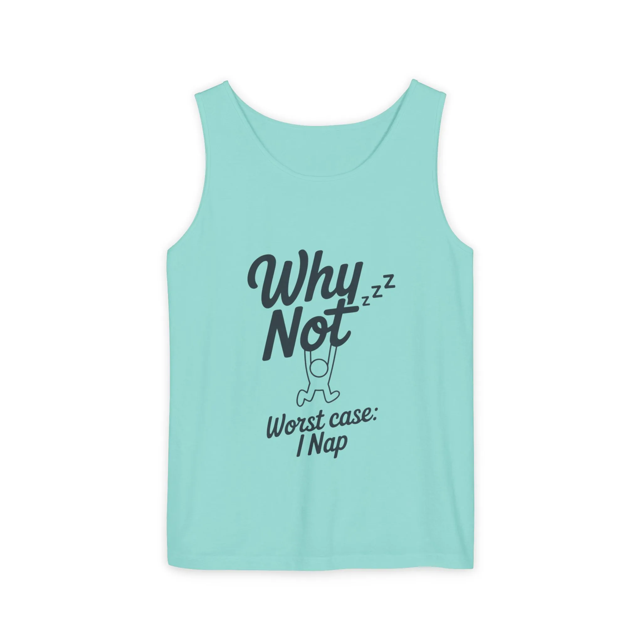 Comfy Mens Tank Top - Why Not? | Perfect for Relaxing, Gift for Nappers, Summer Wear, Vacation Apparel, Hilarious Lounge Top - Image 25