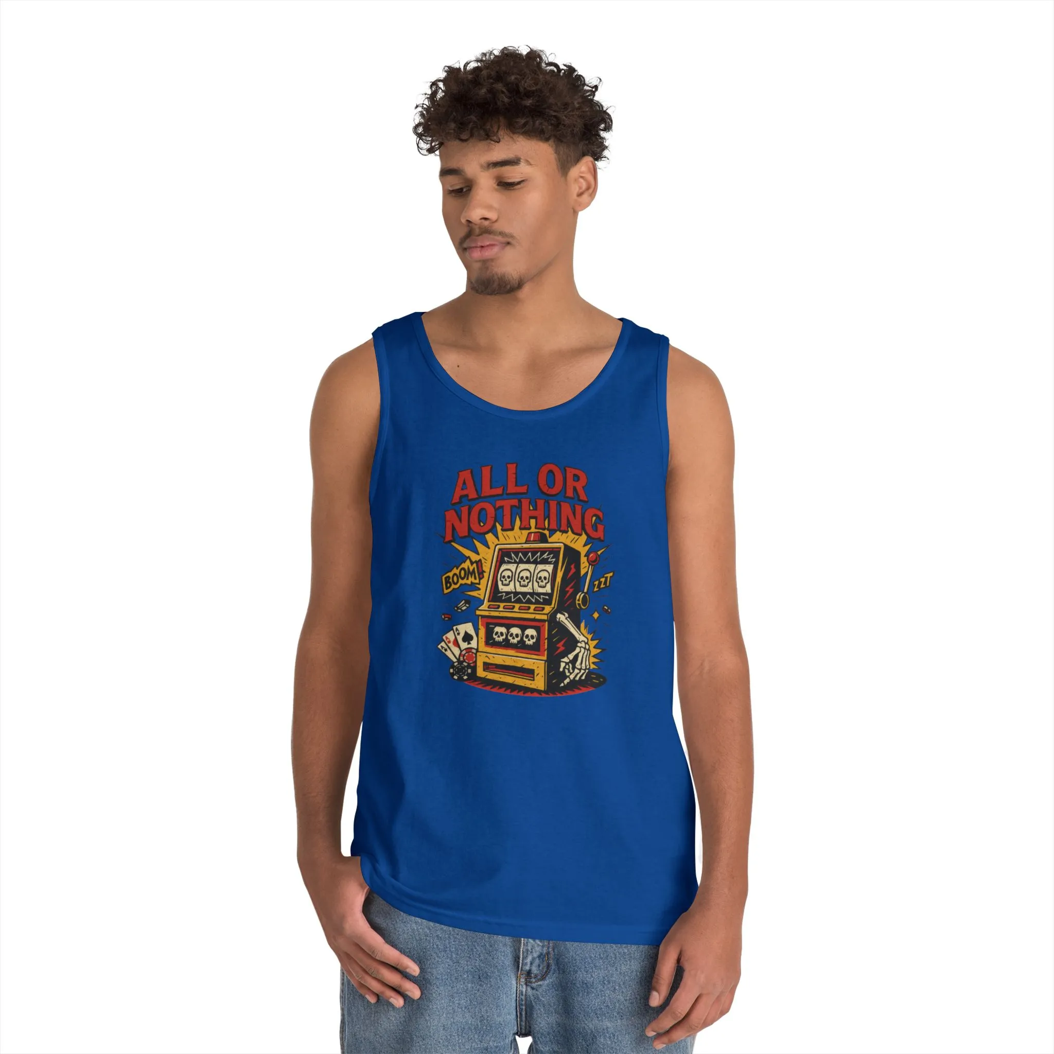 Retro Casino Vibes Tank Top, All or Nothing Design, Gift for Gamers, Poker Lover Gift, Gaming Apparel, Slot Machine Graphic - Image 14