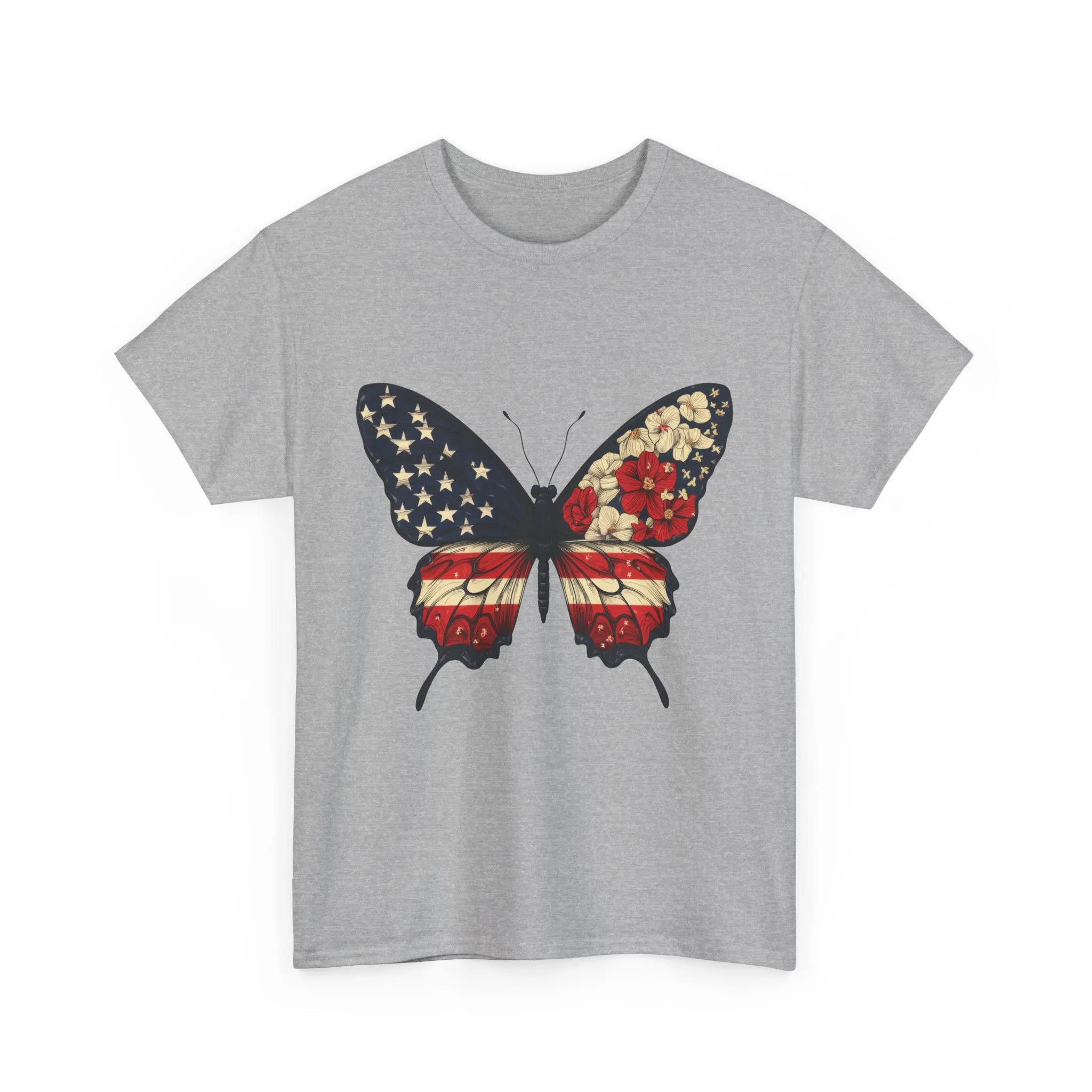 Patriotic Butterfly Tee, Unisex T-Shirt, American Flag Shirt, Nature Lover Gift, July 4th Apparel, USA Pride Clothing, Womens Patriotic Tee - Image 7