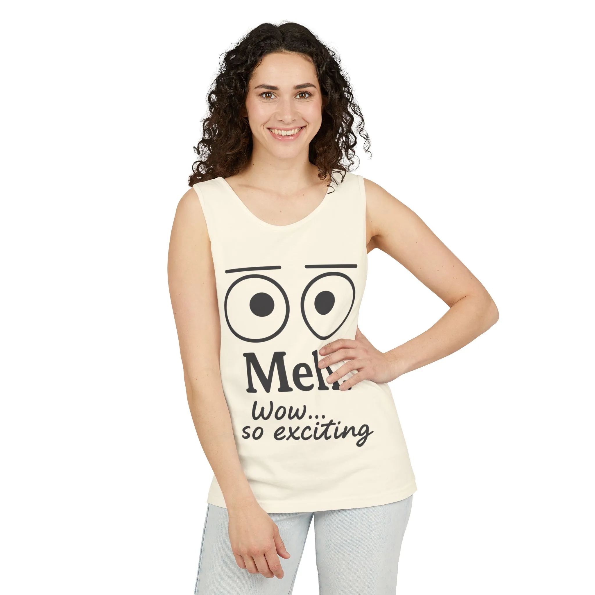 Womens Funny Graphic Tank Top with 'Meh. Wow... so exciting' Quote, Casual Wear, Summer Apparel, Gift for Friends, Humor Tank - Image 33