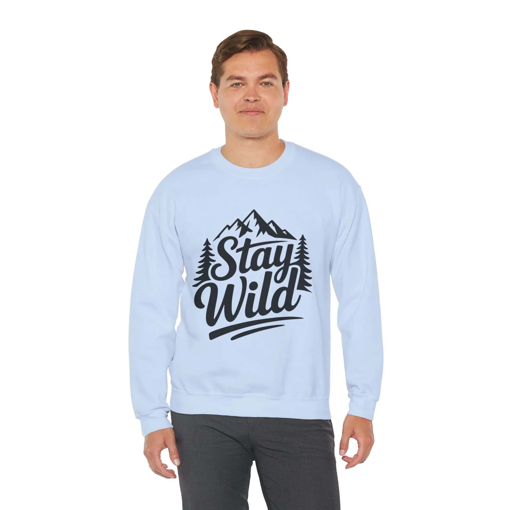 Stay Wild Unisex Crewneck Sweatshirt, Cozy Casual Wear for Adventurers, for Nature Lovers, Mountain Nature Unisex Crewneck Sweatshirt - Image 30